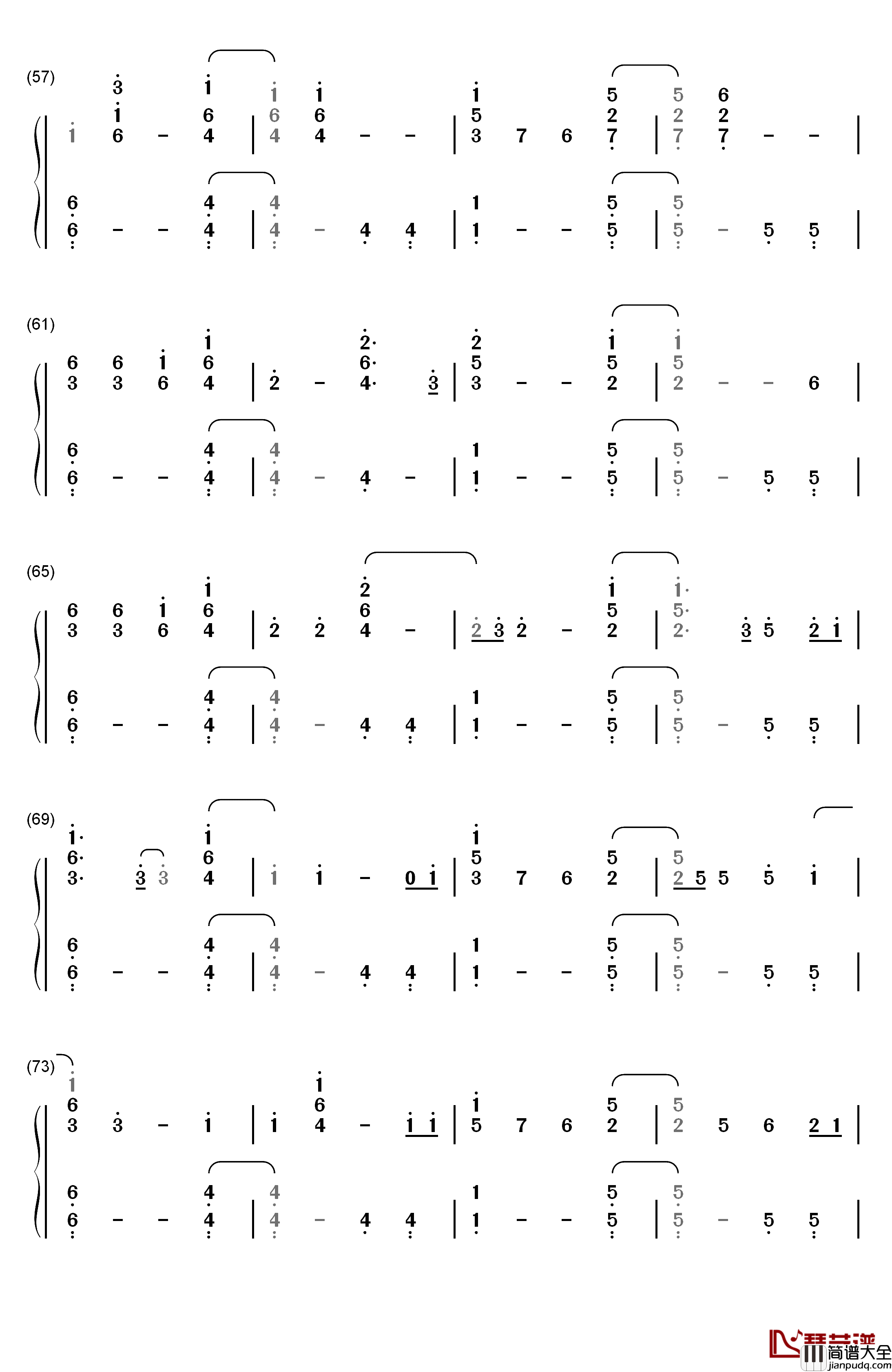 Hello钢琴简谱_数字双手_Adele