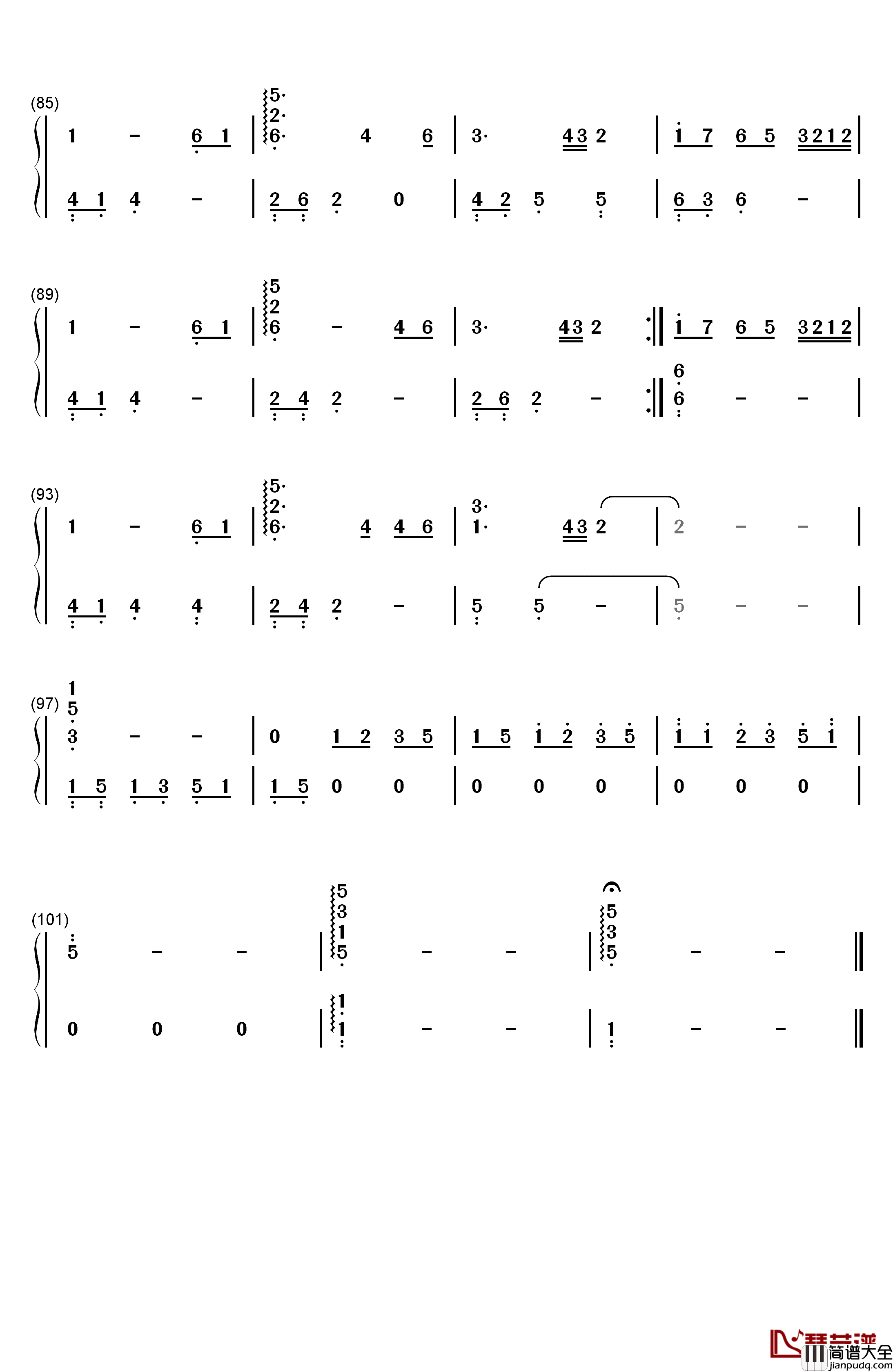 Continued_Story钢琴简谱_数字双手_Hitomi(黒石ひとみ)