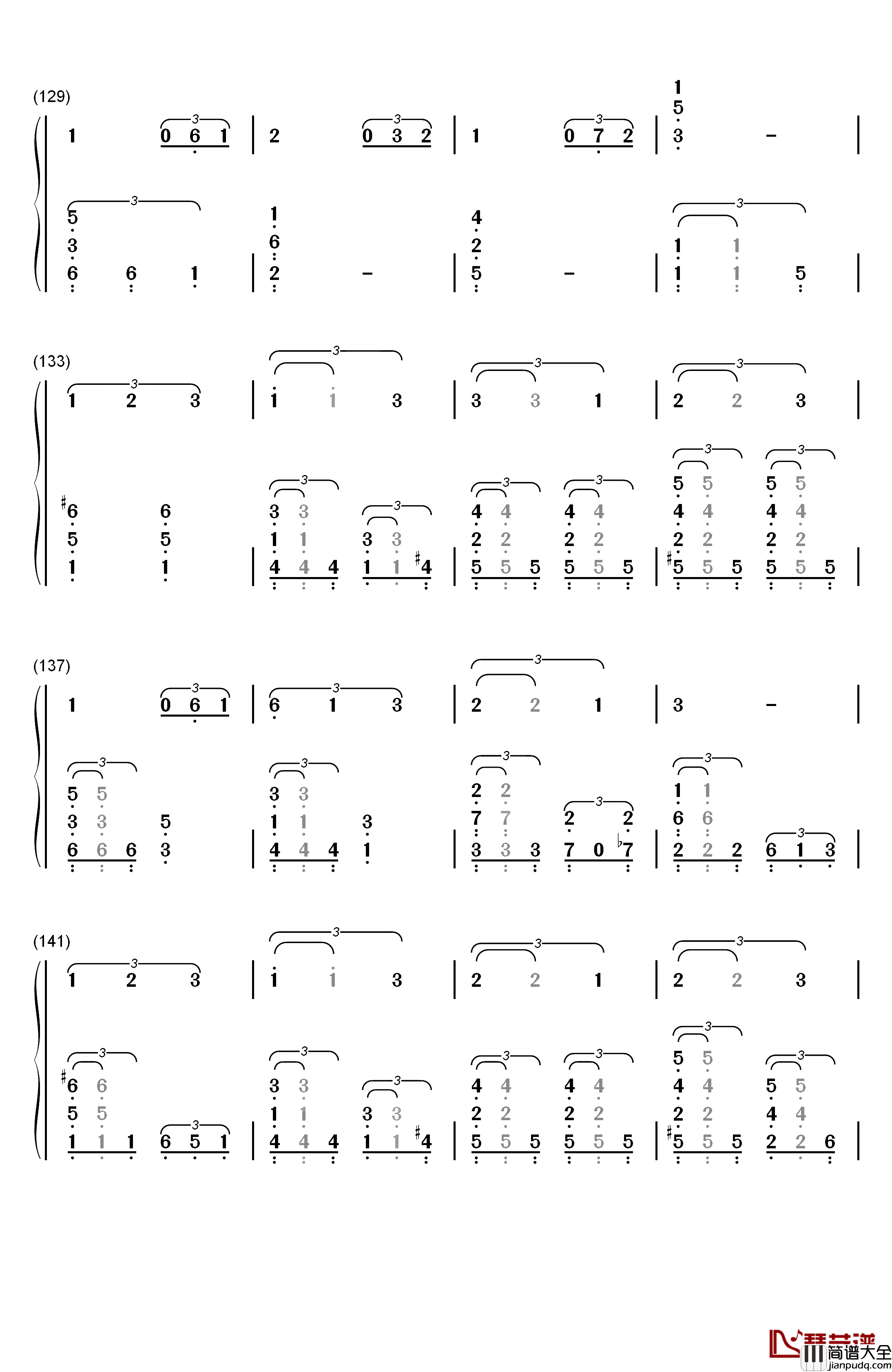 地球をあげる钢琴简谱_数字双手_LUMi_はるまきごはん