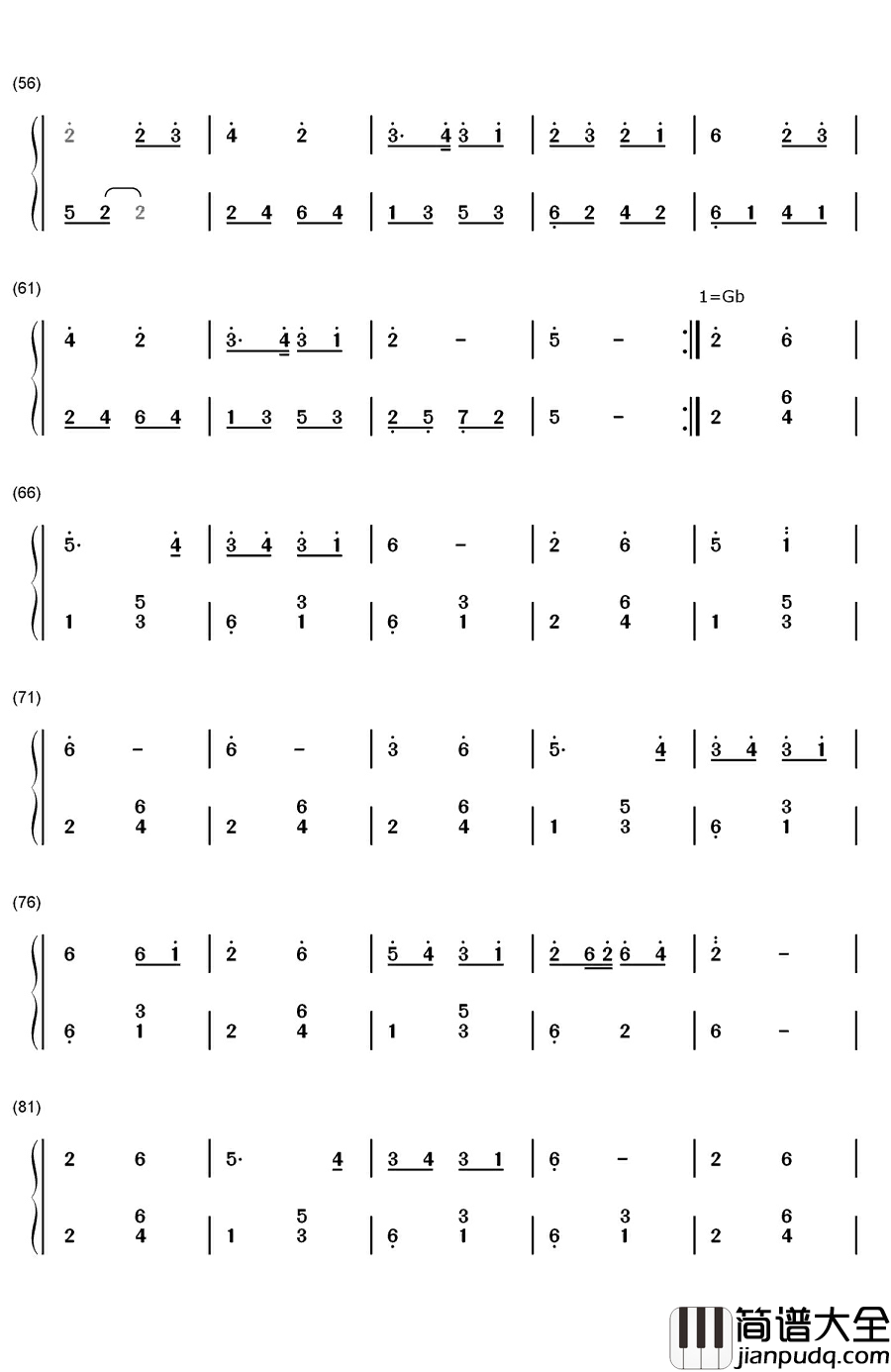 萤火虫之舞钢琴独奏钢琴简谱_数字双手_风潮