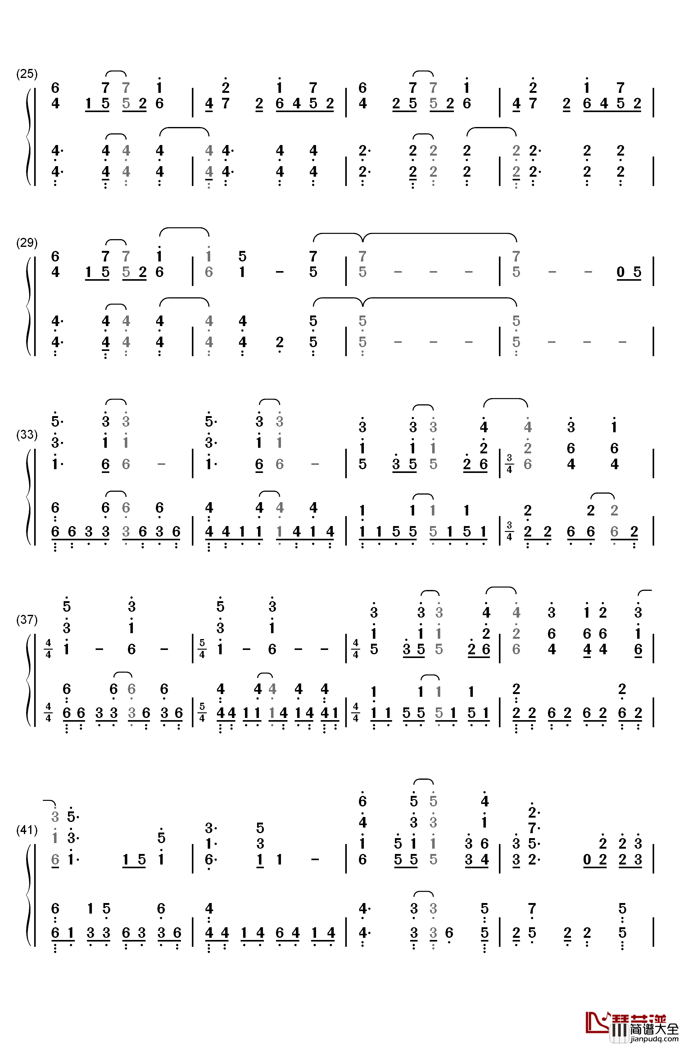 Turning_Tables钢琴简谱_数字双手_Adele