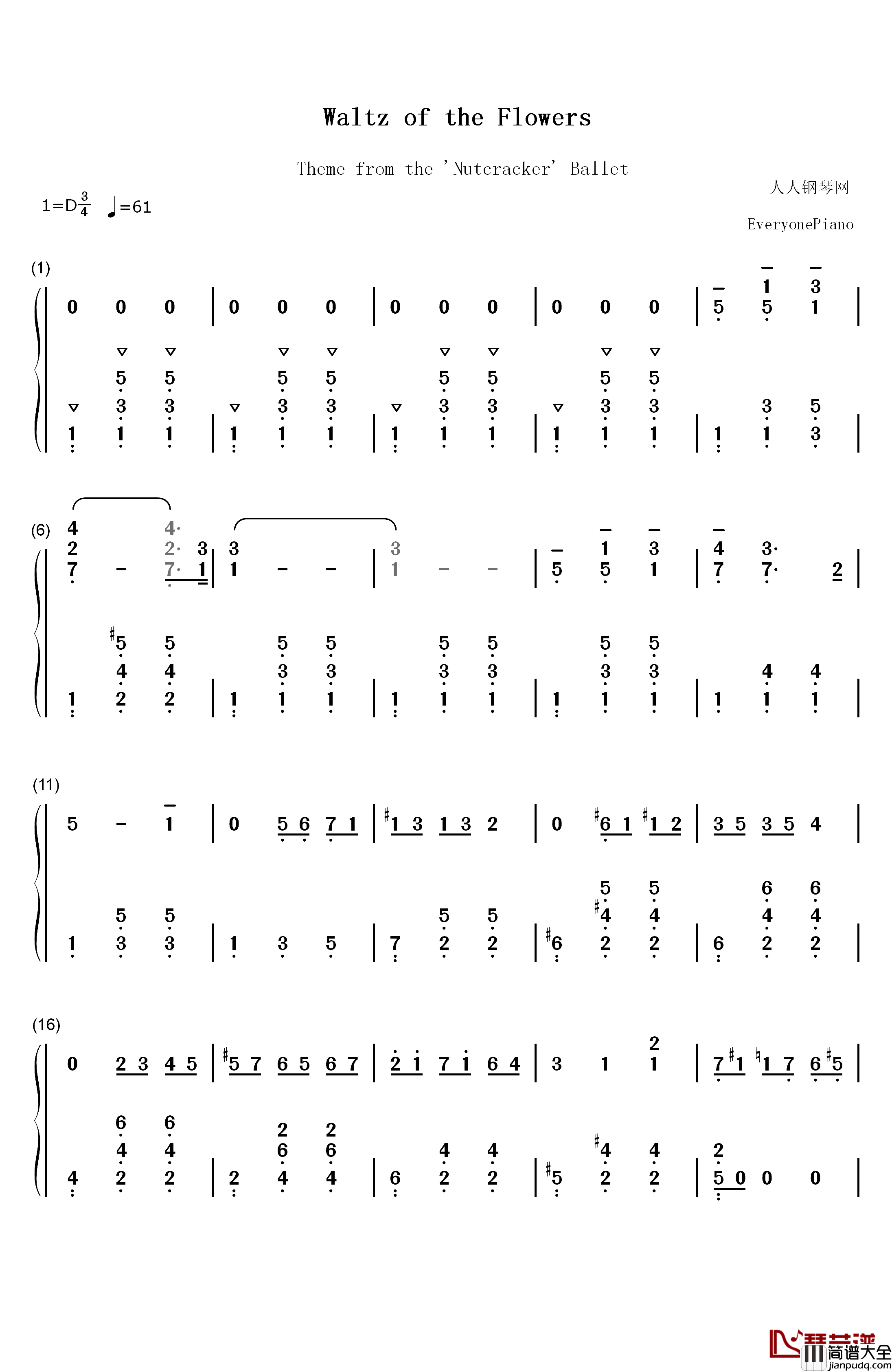 Waltz_of_the_Flowers钢琴简谱_数字双手_柴可夫斯基