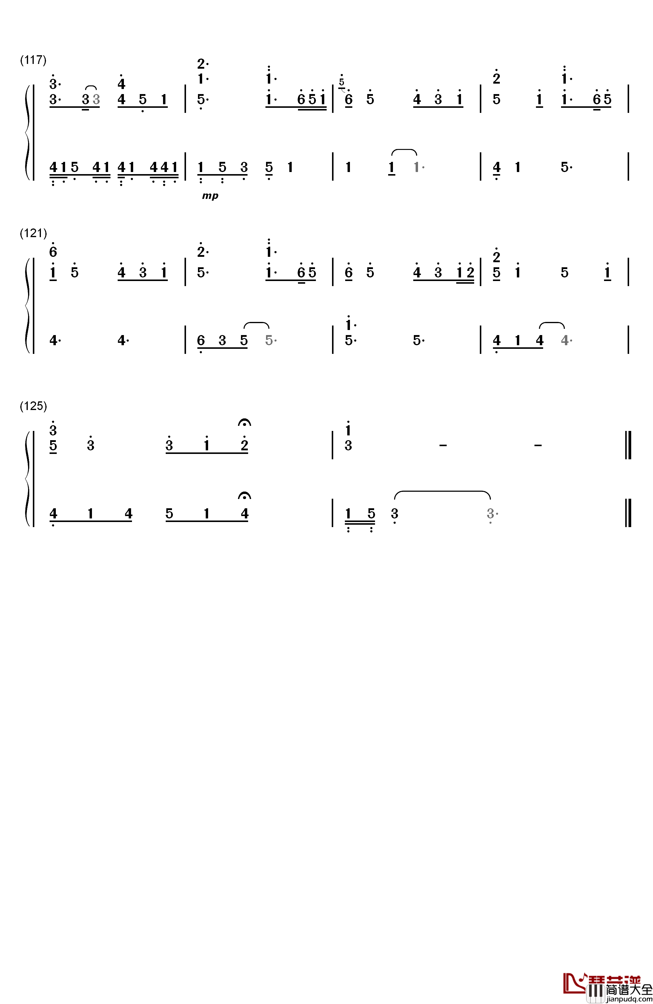 Love钢琴简谱_数字双手_李闰珉