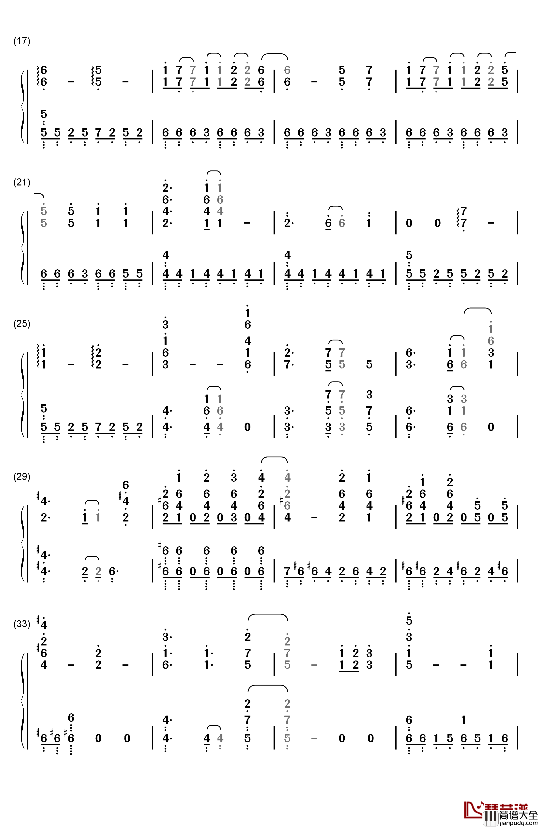 crossing_field钢琴简谱_数字双手_LiSA