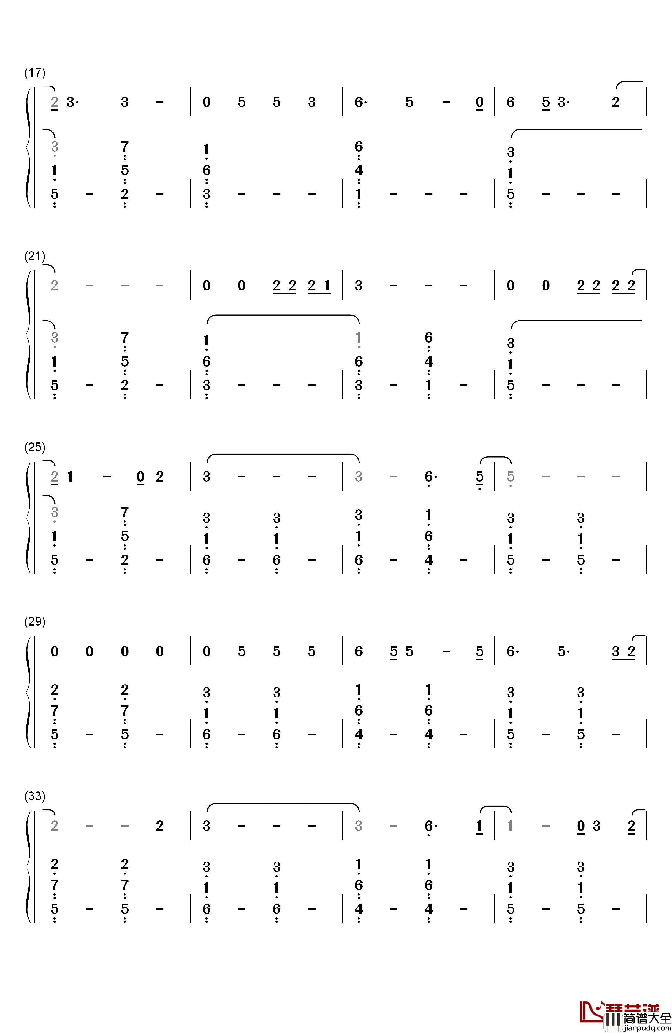 Please_Don't_Go钢琴简谱_数字双手_Joel_Adams