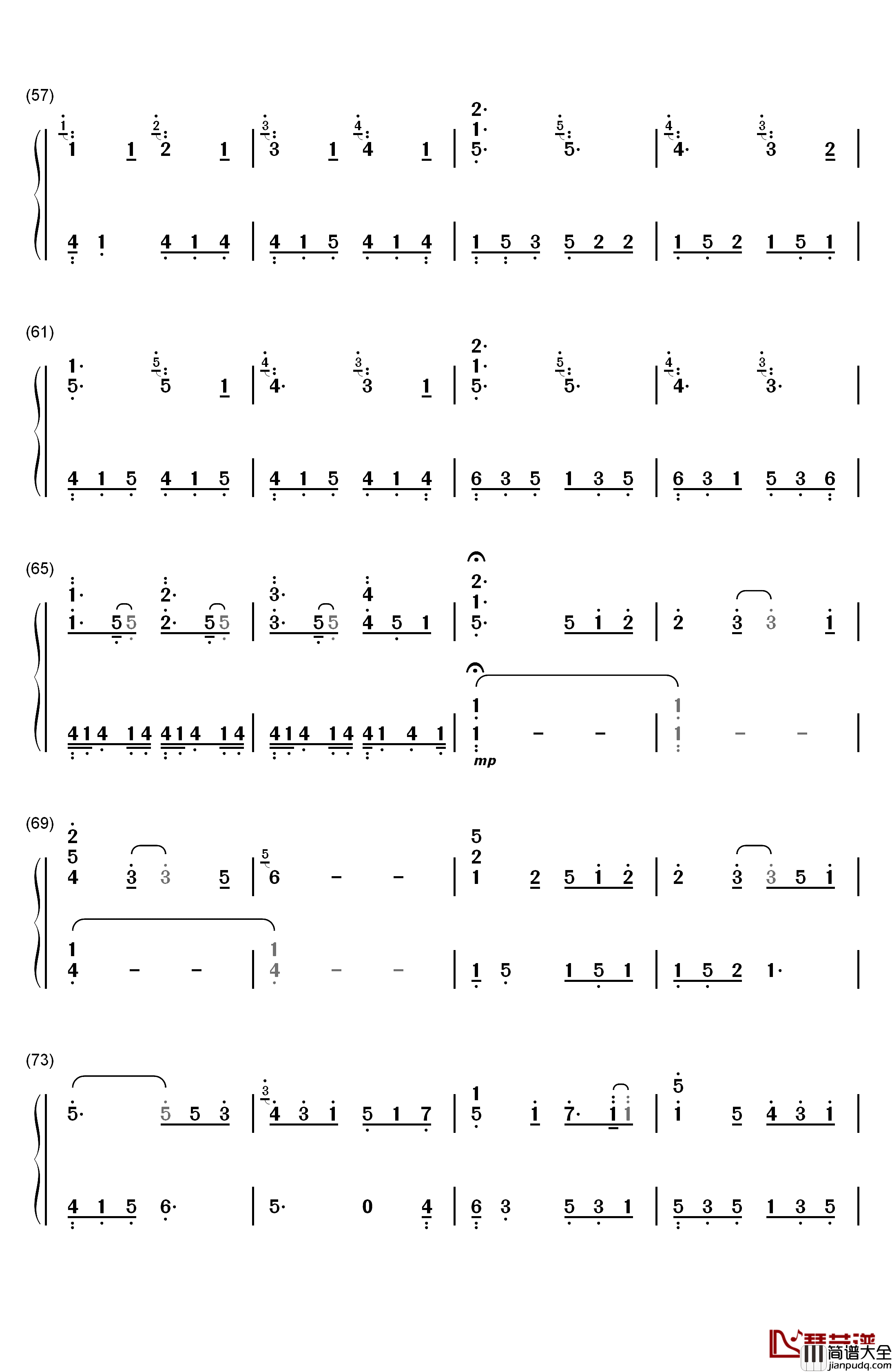 Love钢琴简谱_数字双手_李闰珉