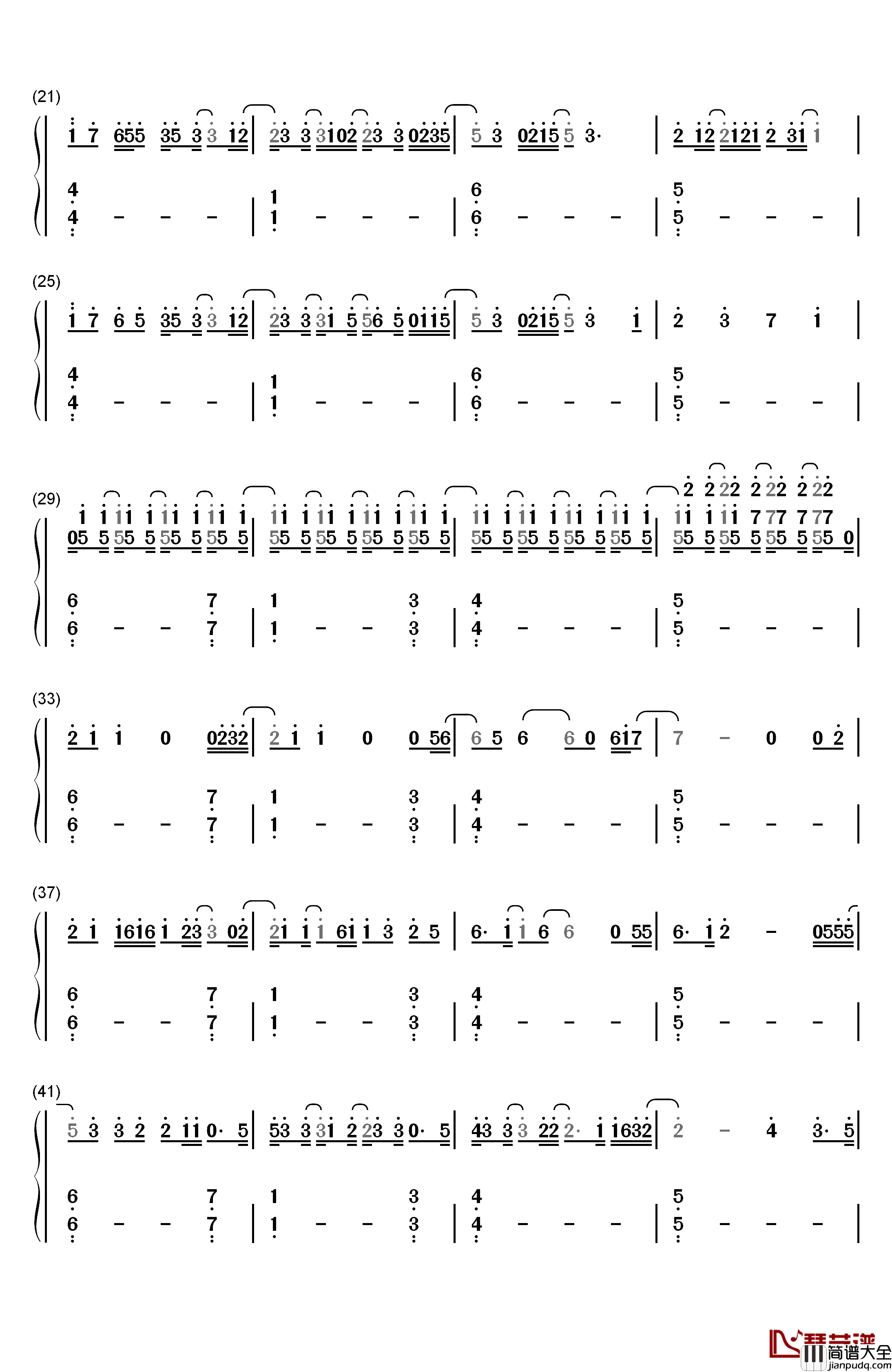 Kiss_Me_Slowly钢琴简谱_数字双手_Parachute