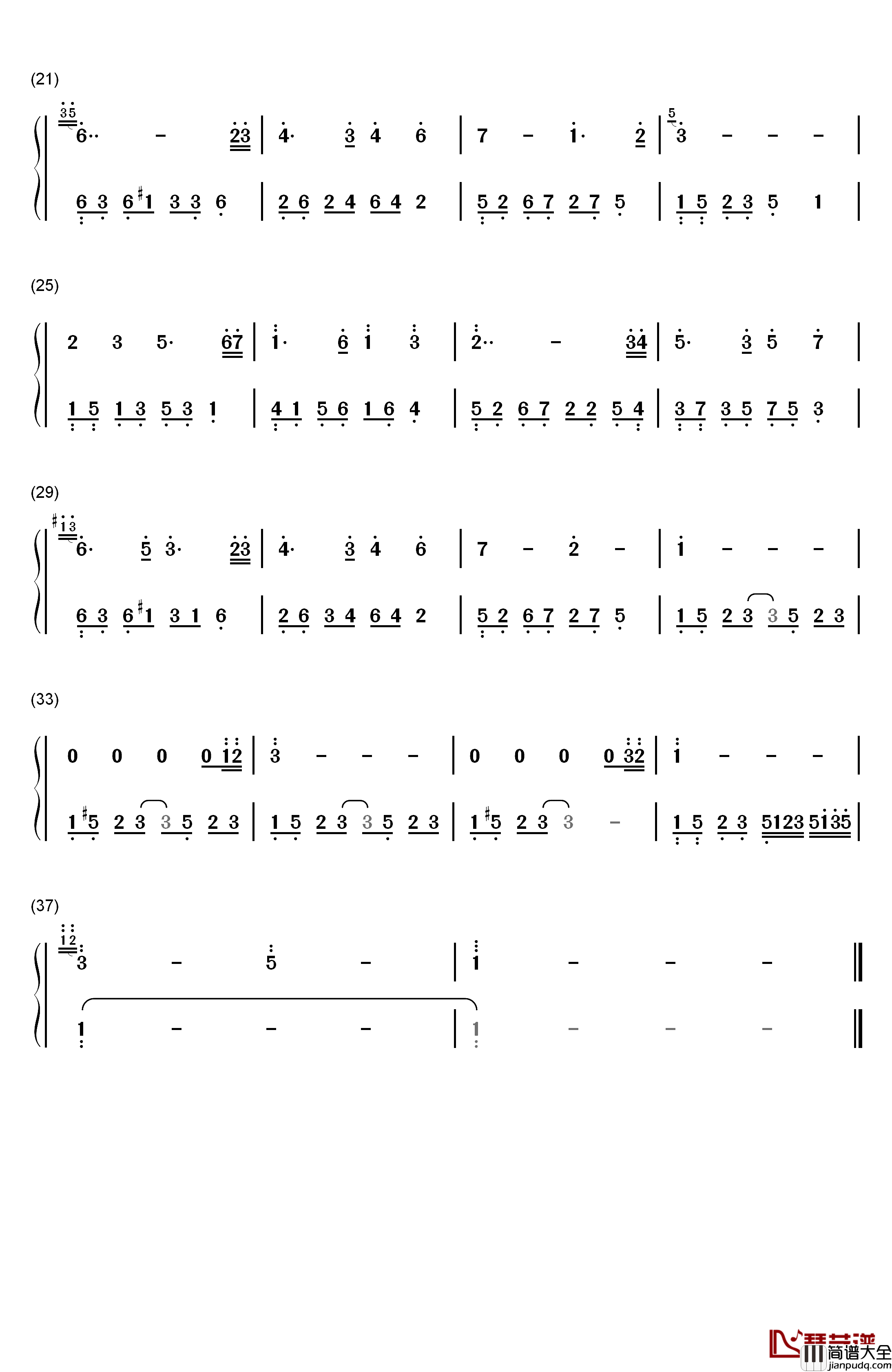 夜的钢琴曲_16钢琴简谱_数字双手_石进