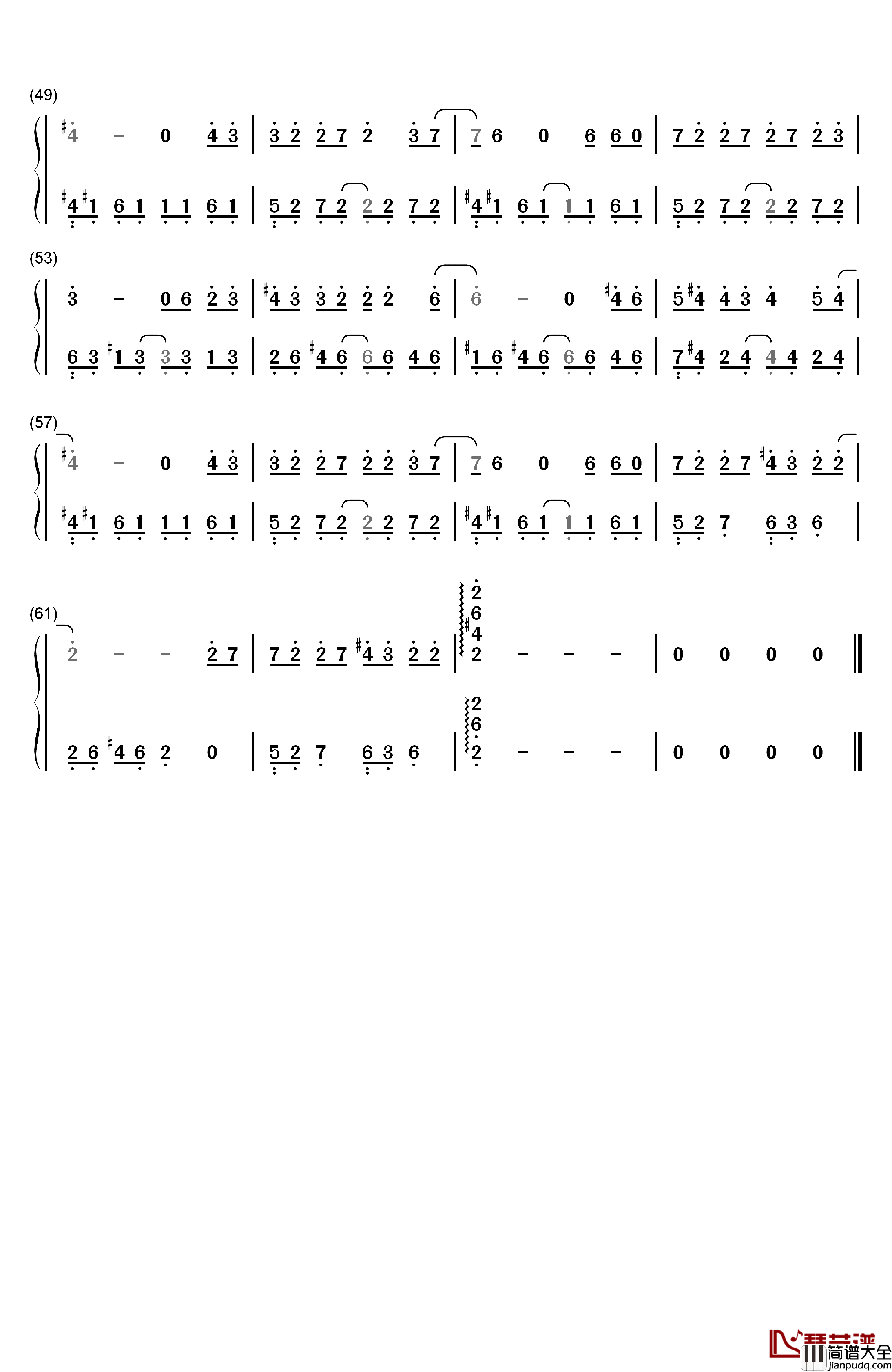 情非得已钢琴简谱_数字双手_庾澄庆