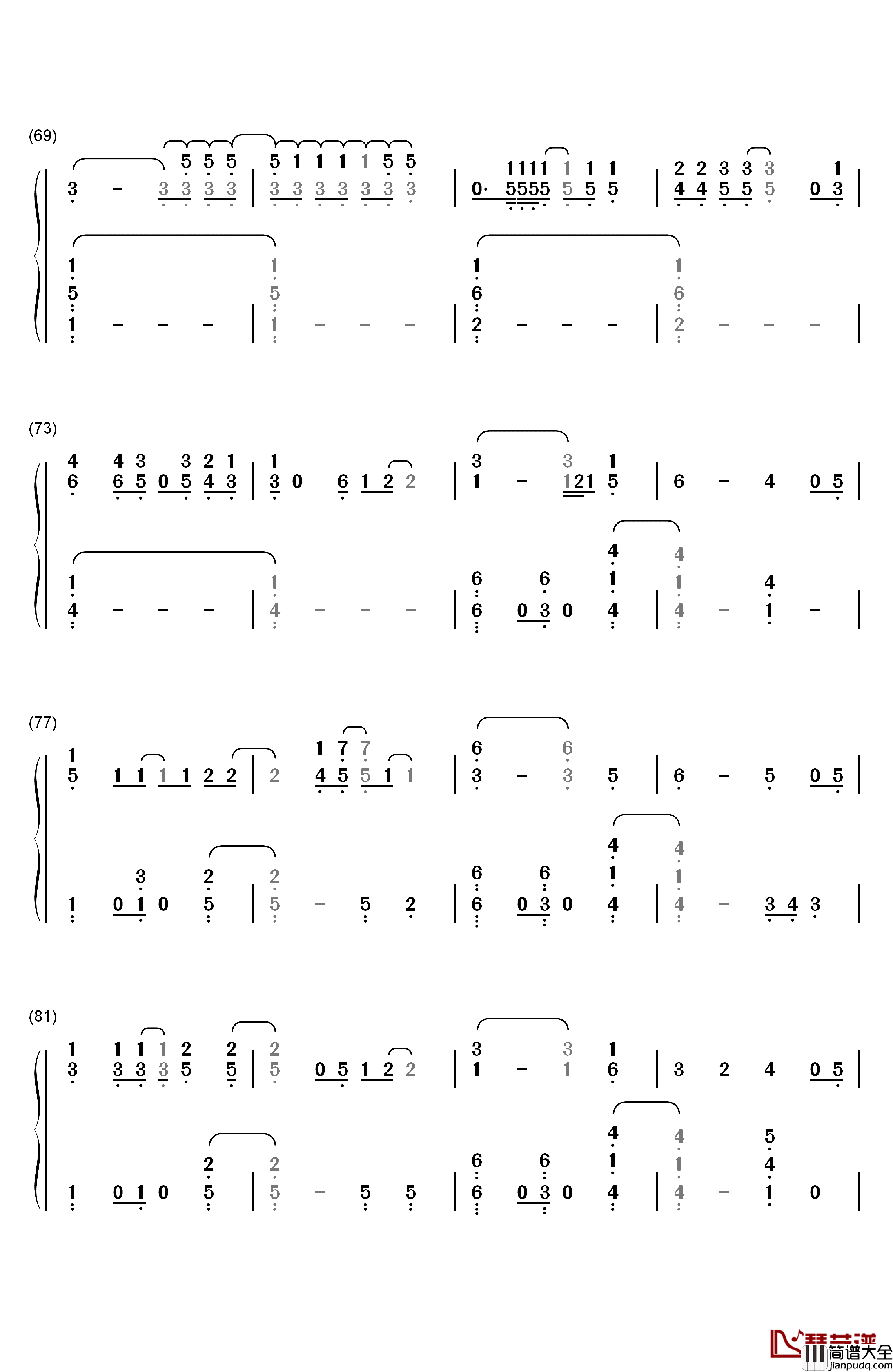 U.N.I.钢琴简谱_数字双手_Ed_Sheeran