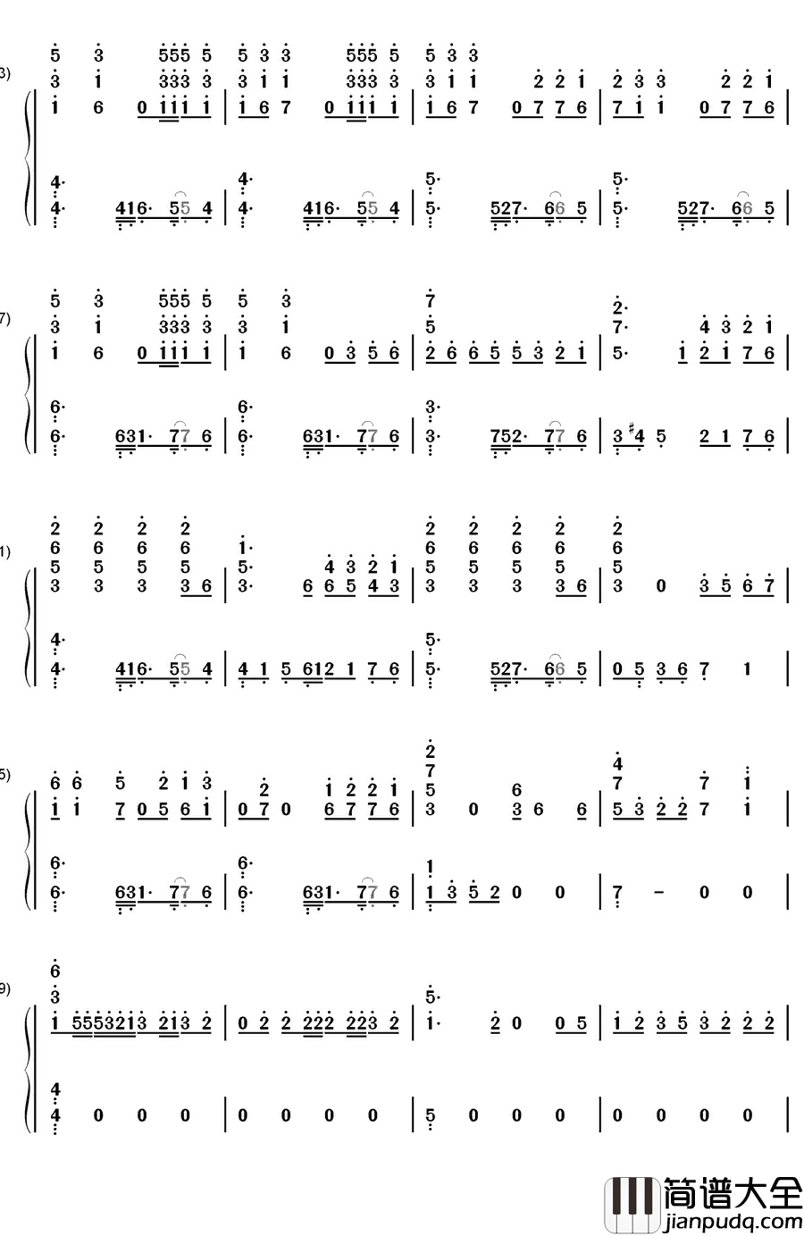 Moonlight钢琴简谱_数字双手_EXO