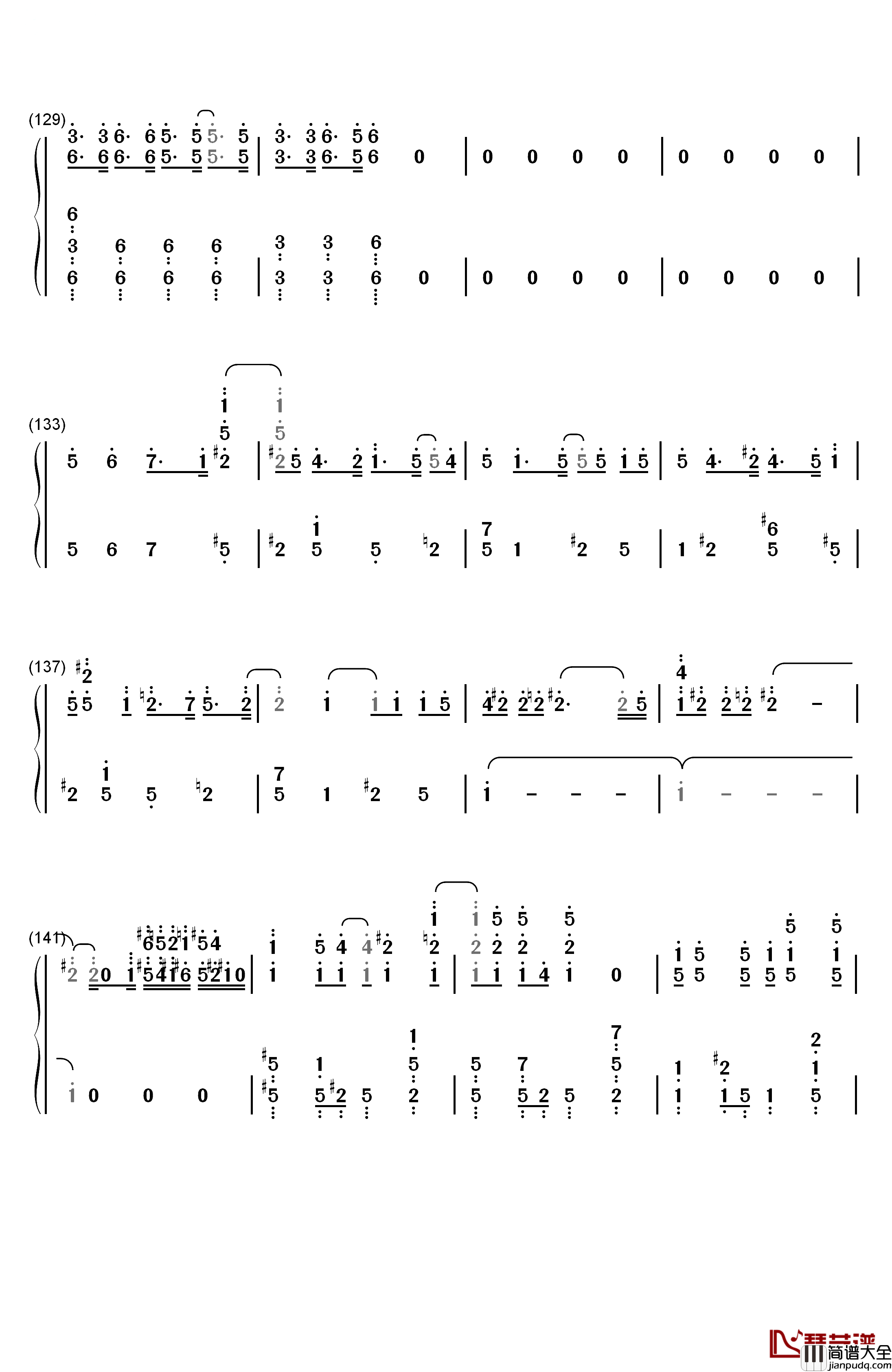 マトリョシカ钢琴简谱_数字双手_触手猴