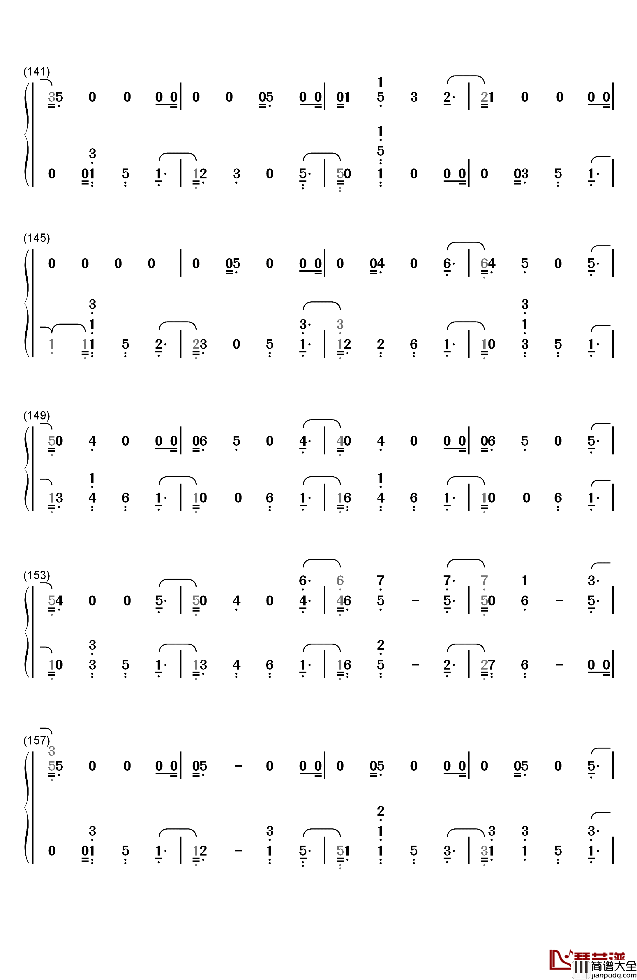 Fake_Happy钢琴简谱_数字双手_Paramore