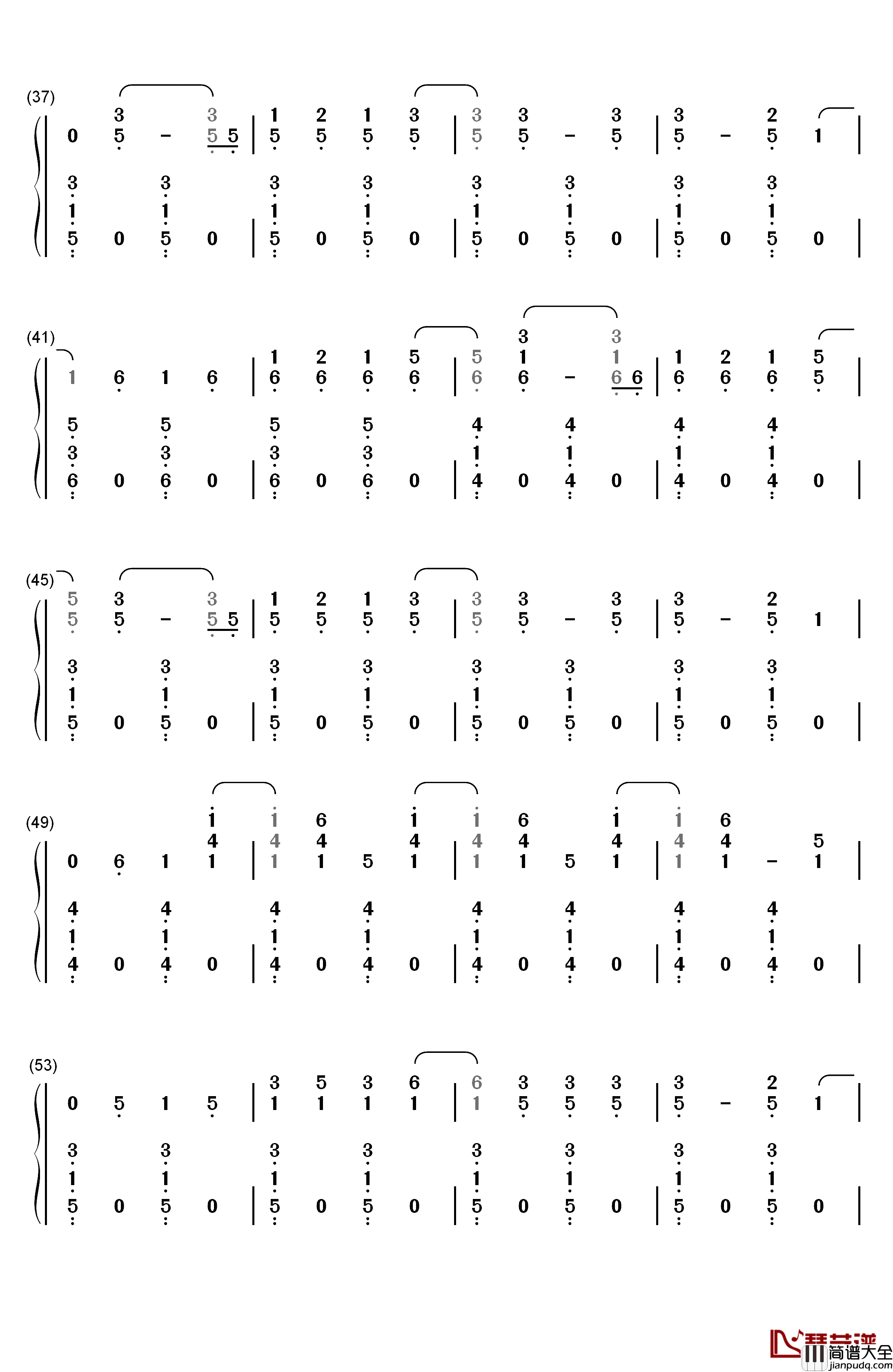 The_Scientist钢琴简谱_数字双手_Coldplay