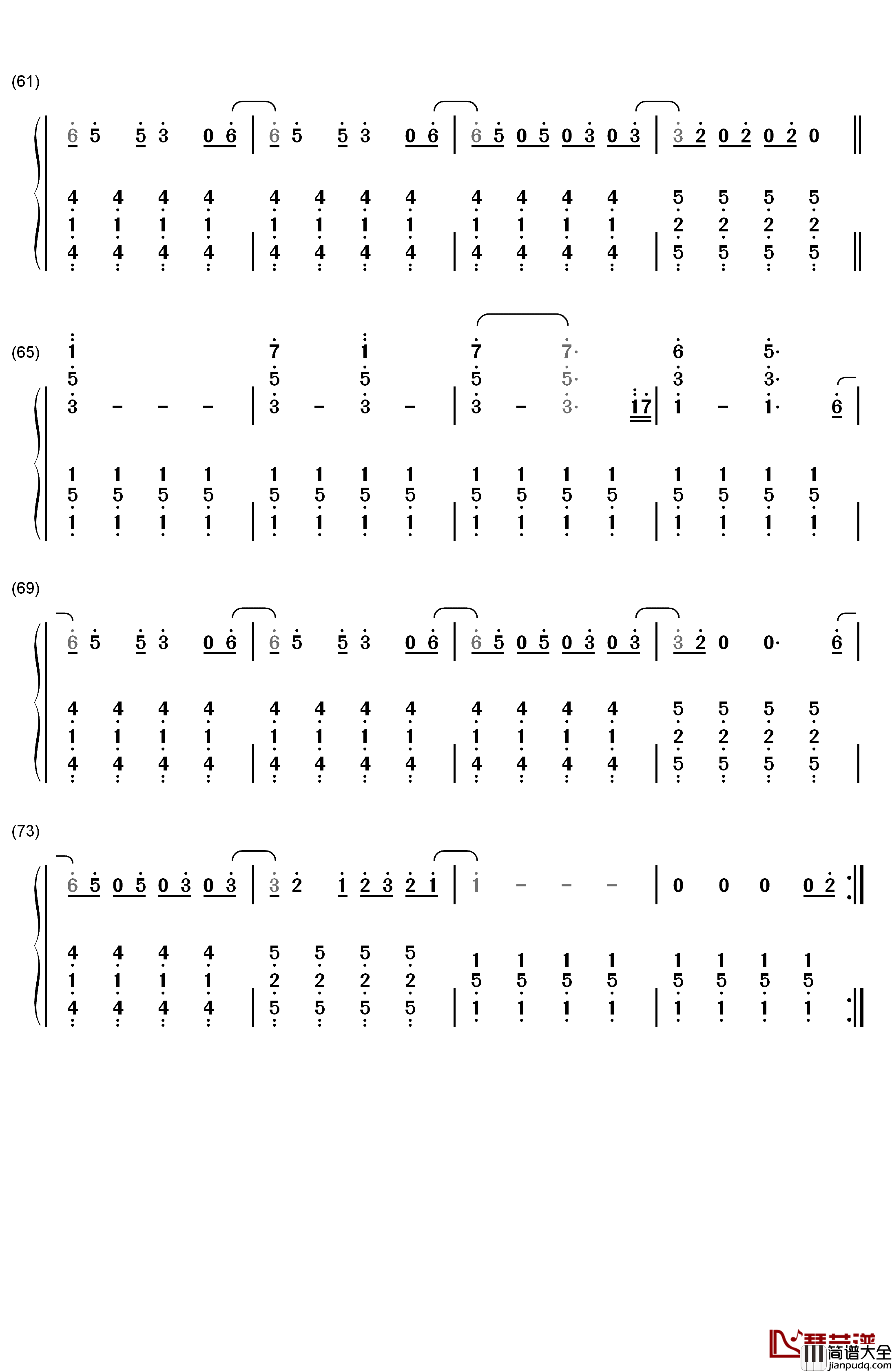 Girl_Almighty钢琴简谱_数字双手_One_Direction