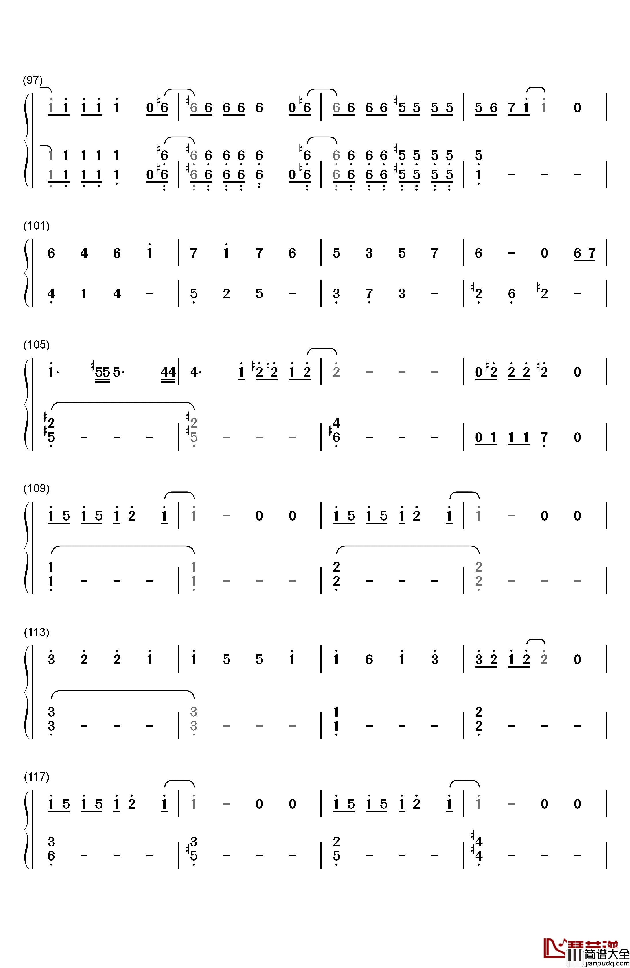 ミッション_健・康・第・イチ钢琴简谱_数字双手_花澤香菜_前野智昭_小野大輔_井上喜久子