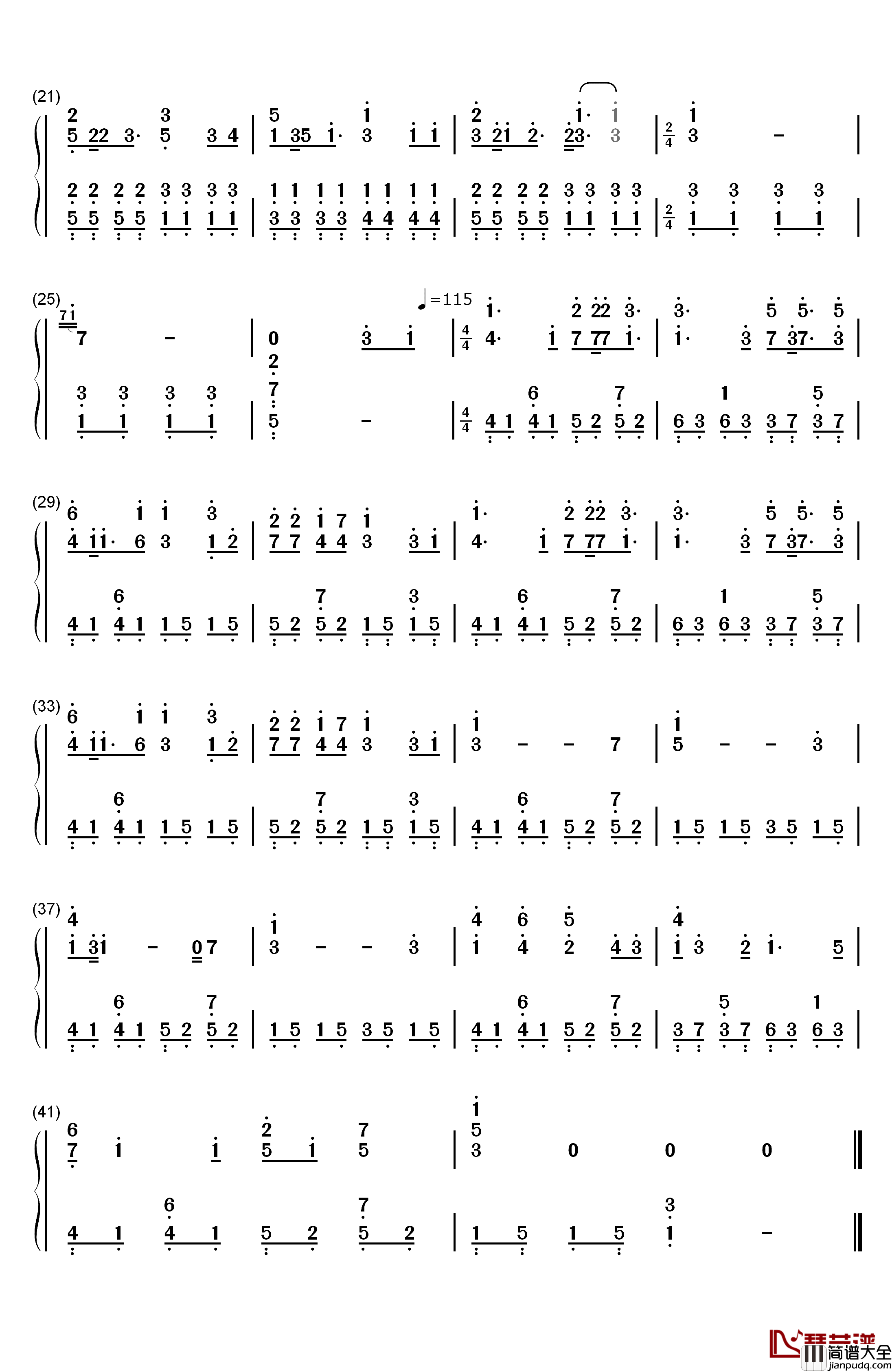 小さな恋のうた钢琴简谱_数字双手_新垣结衣