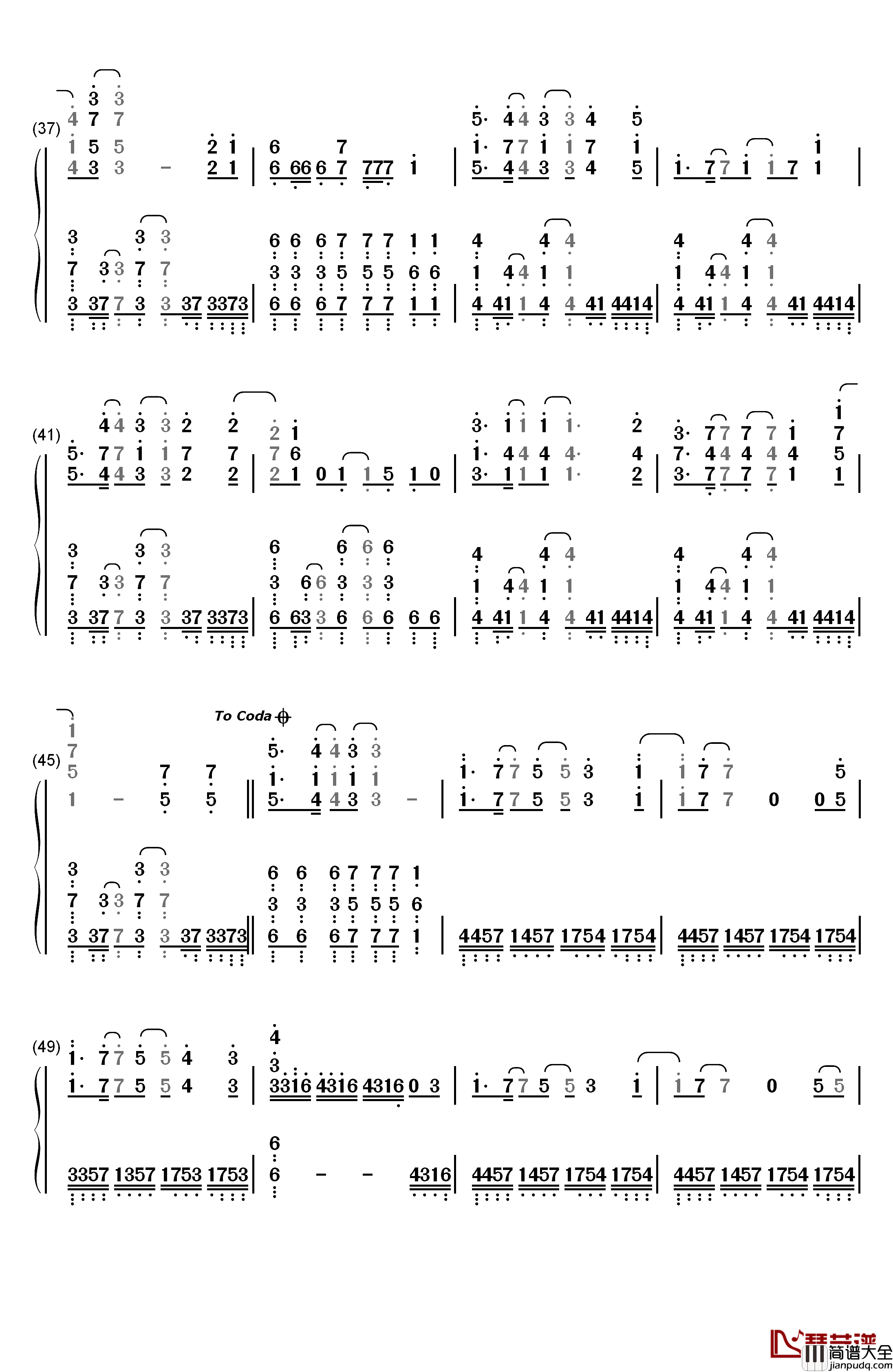 KISS_OF_DEATH钢琴简谱_数字双手_中岛美嘉