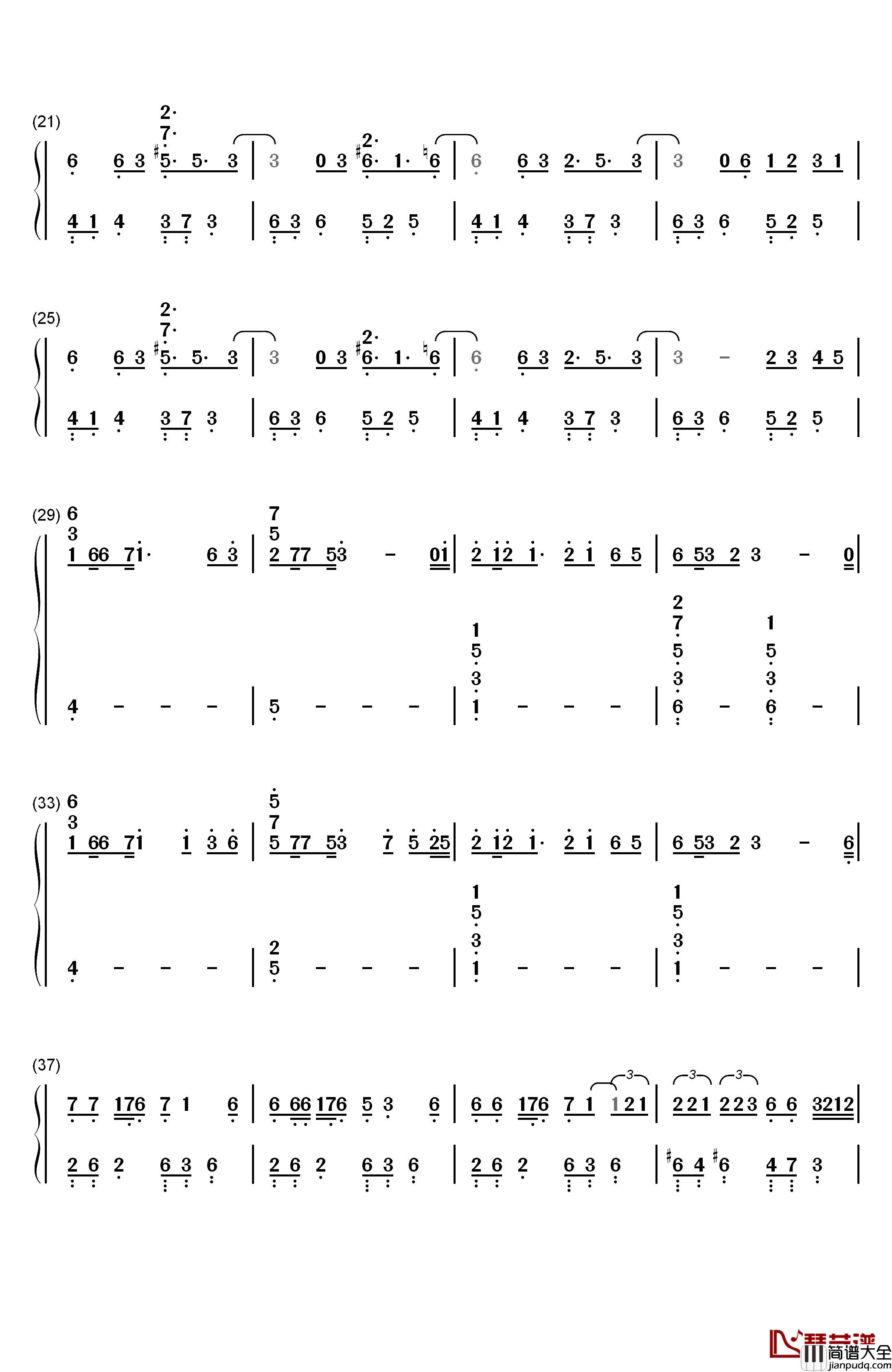 Stronger_Than_You钢琴简谱_数字双手_Estelle