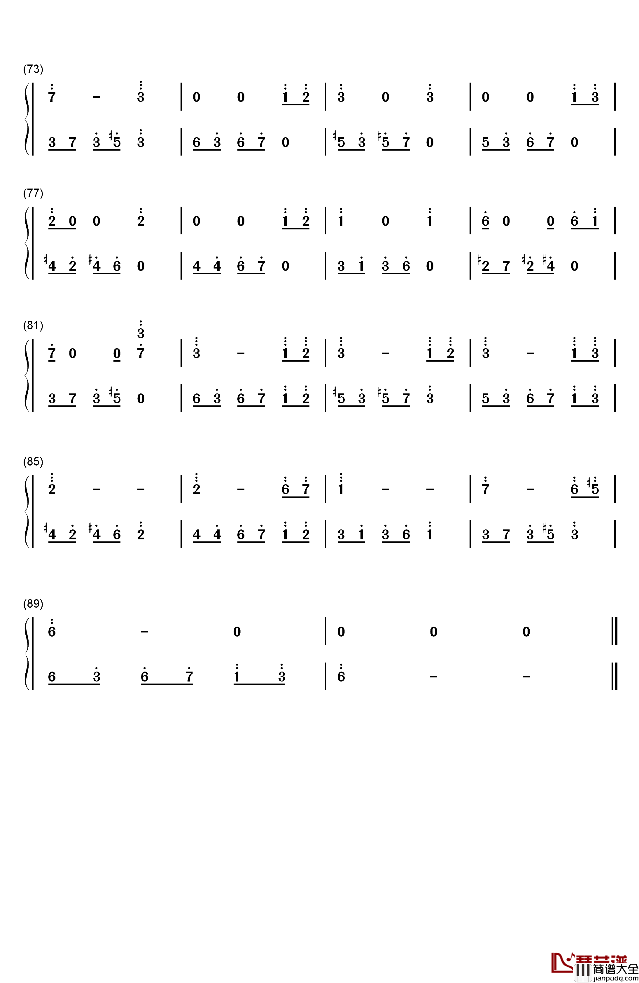 Memory钢琴简谱_数字双手_IB