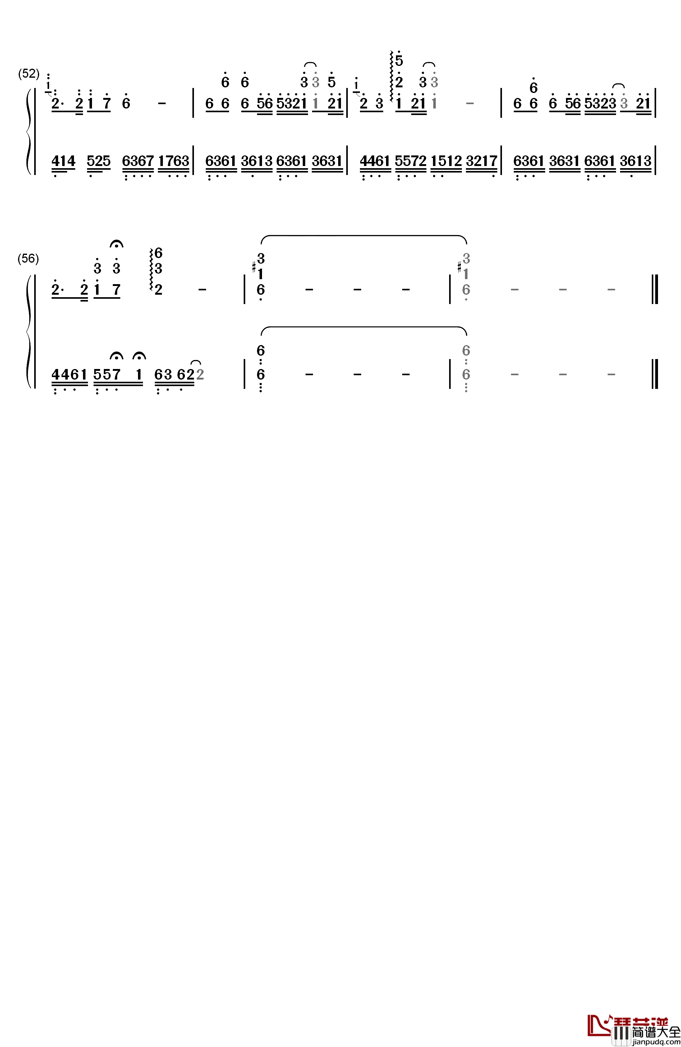 天涯钢琴简谱_数字双手_任贤齐