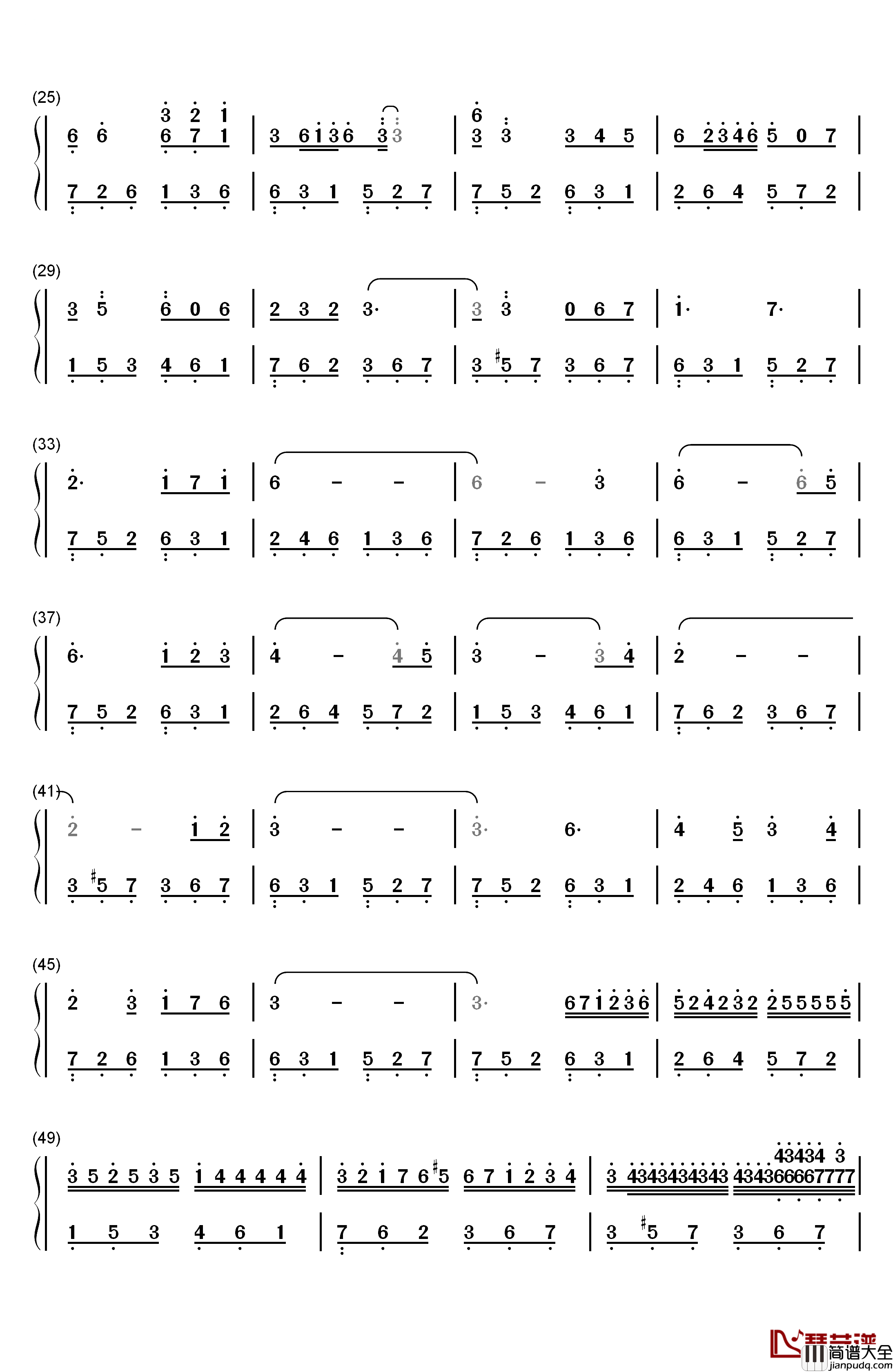 声声思钢琴简谱_数字双手_林海