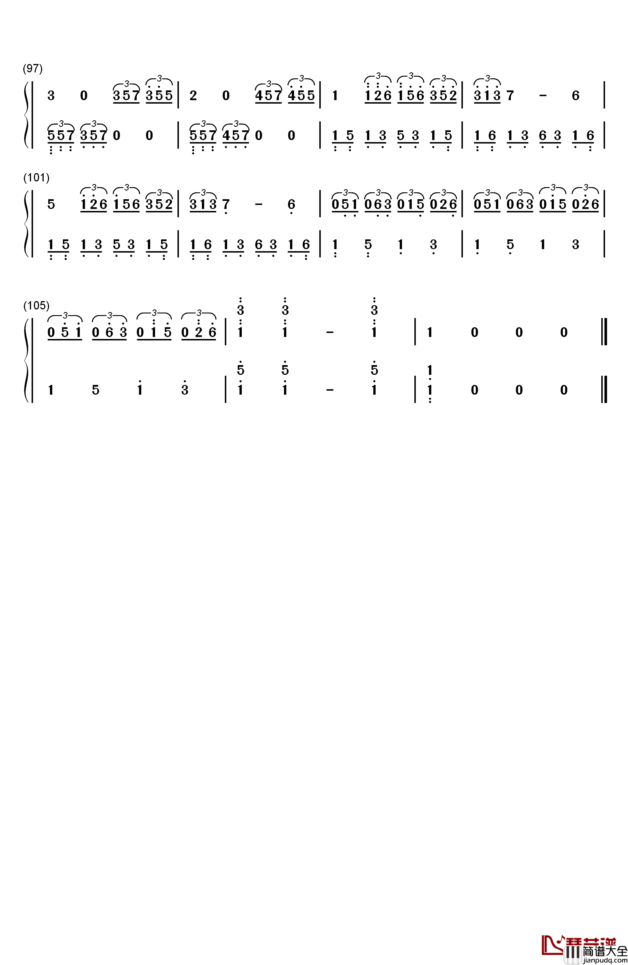 Arabesque_No._1钢琴简谱_数字双手_Claude_Debussy　