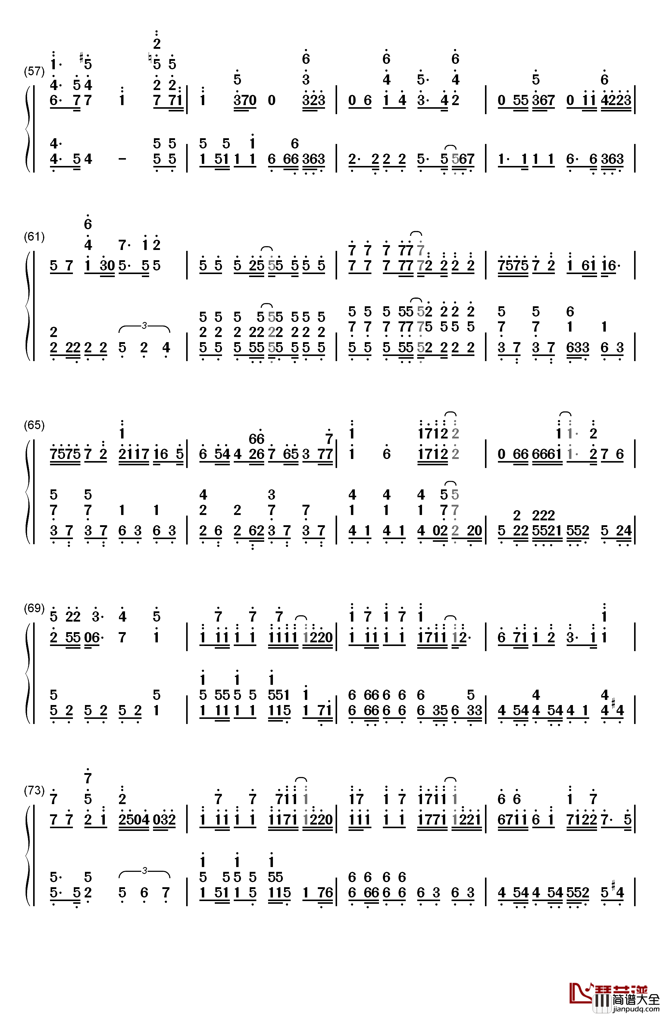 心のプラカード钢琴简谱_数字双手_AKB48