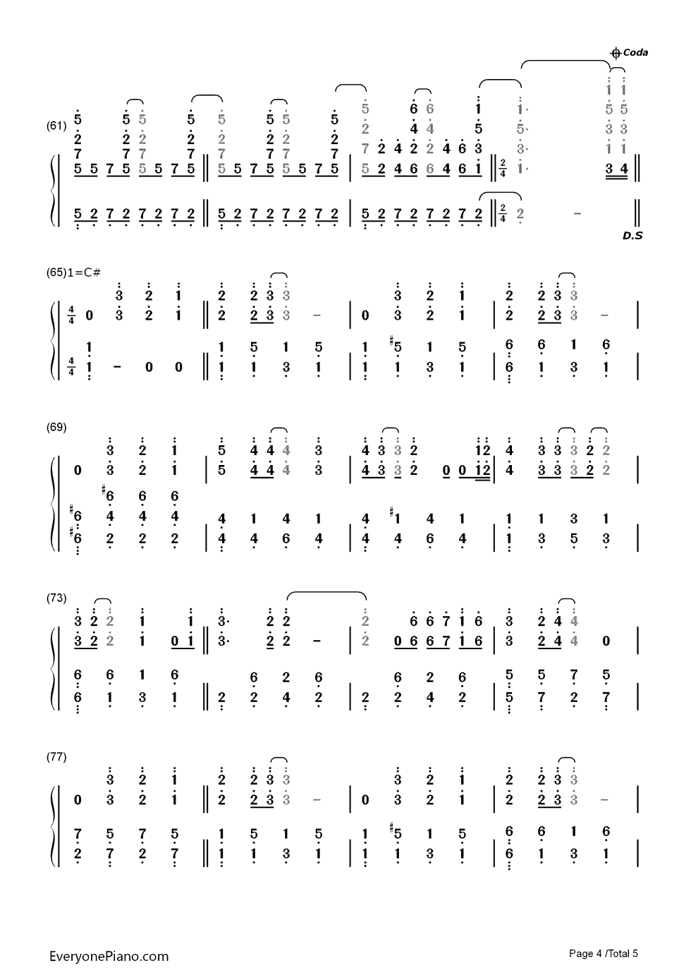 瞳のメロディ钢琴简谱_数字双手_BOYFRIEND