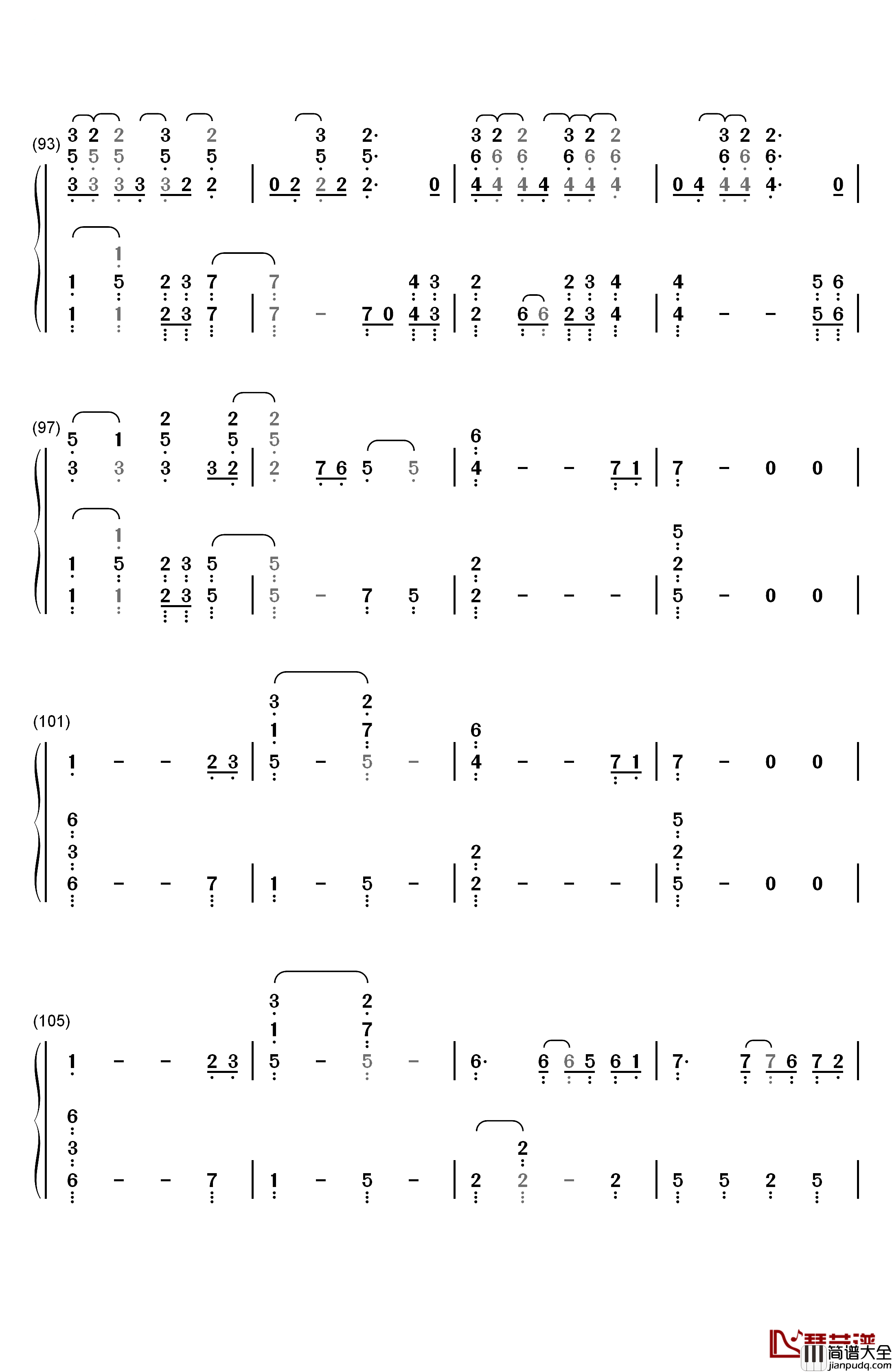 Paradise钢琴简谱_数字双手_Coldplay