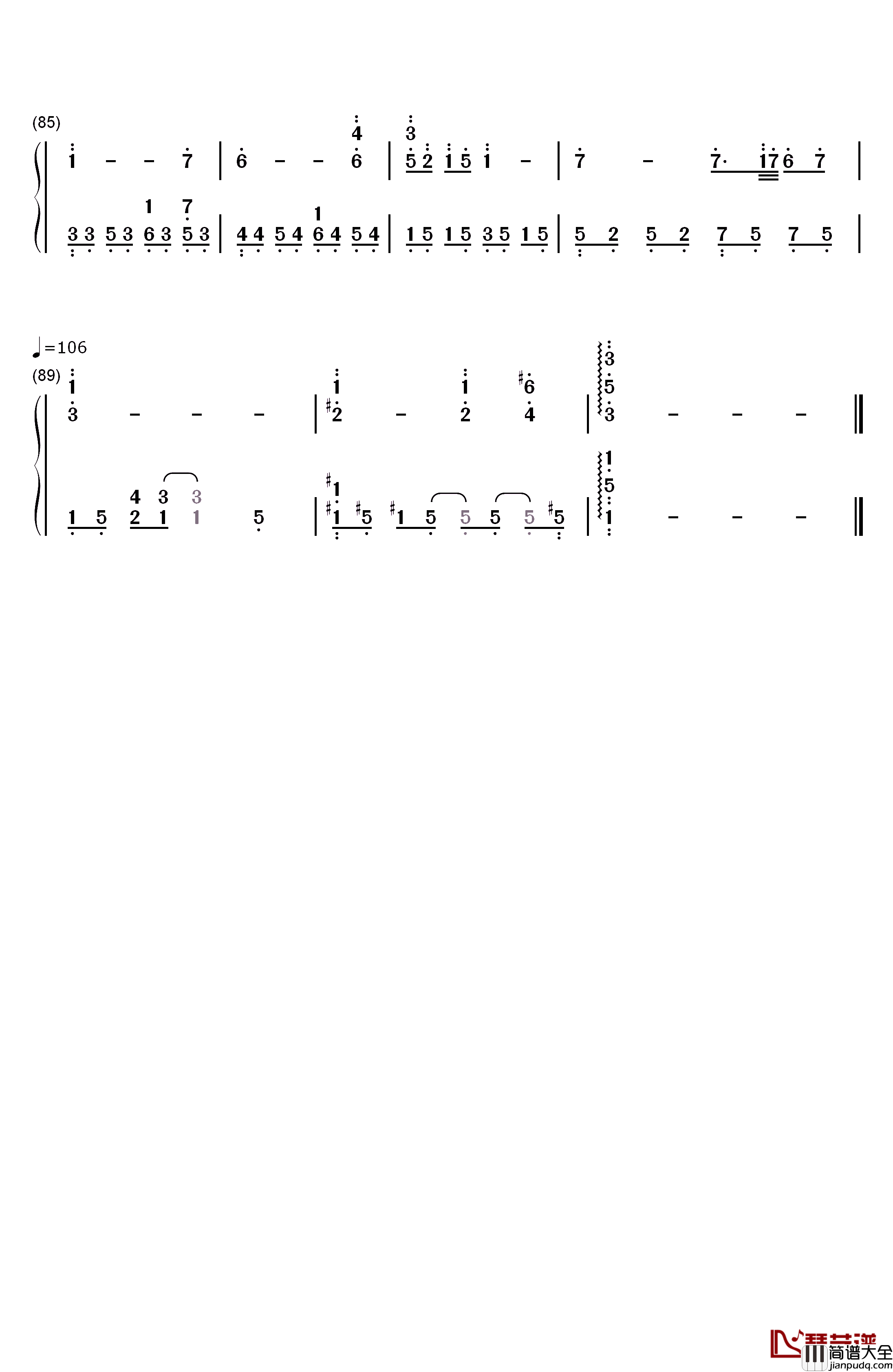 那些花儿钢琴简谱_数字双手_朴树