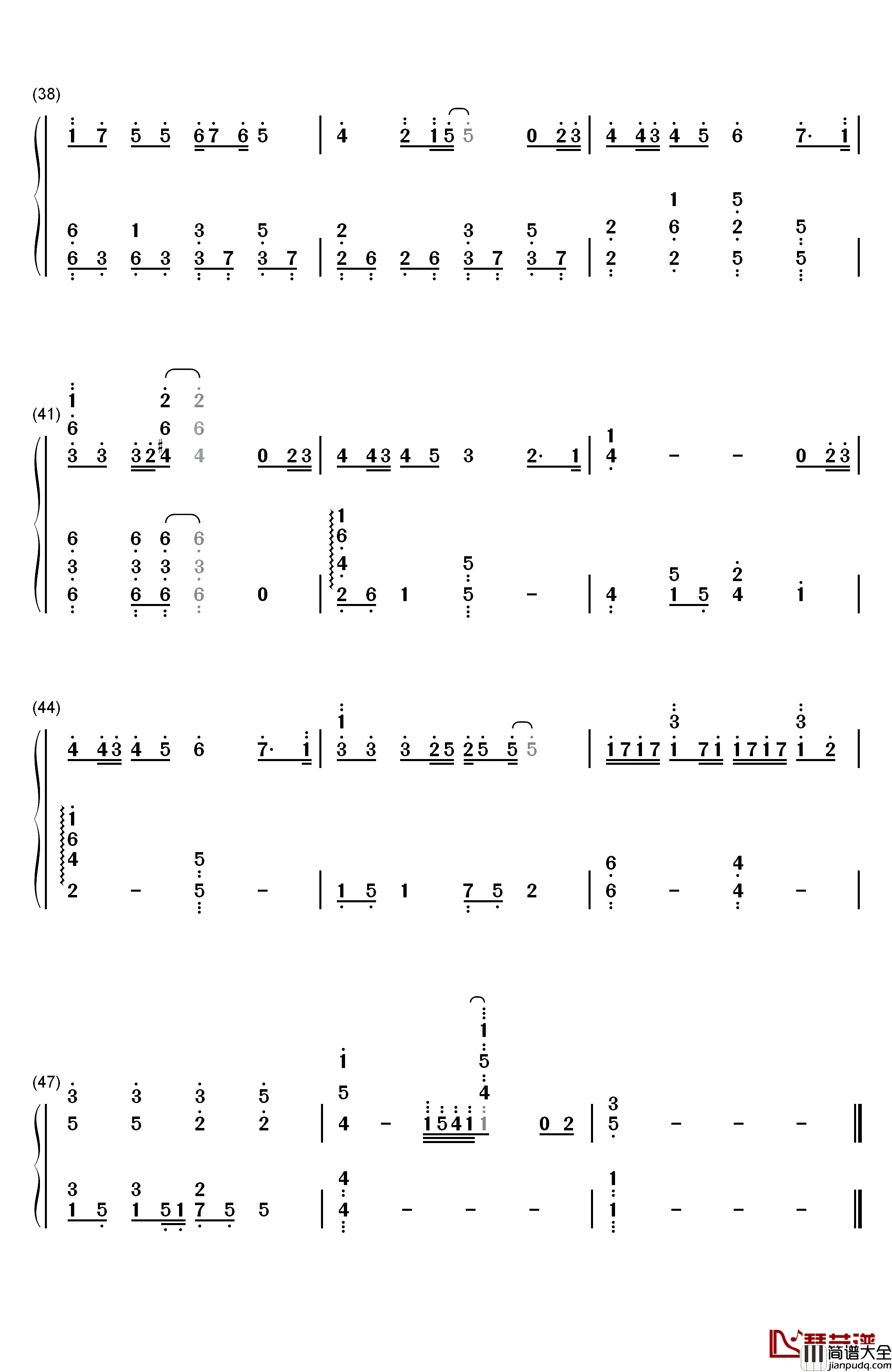 123木头人钢琴简谱_数字双手_黑Girl