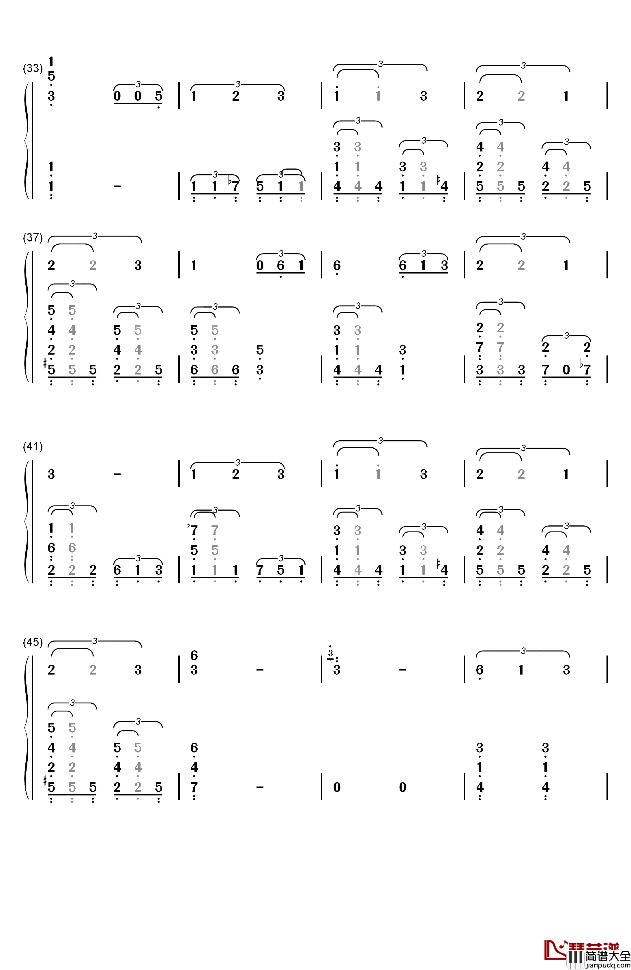 地球をあげる钢琴简谱_数字双手_LUMi_はるまきごはん