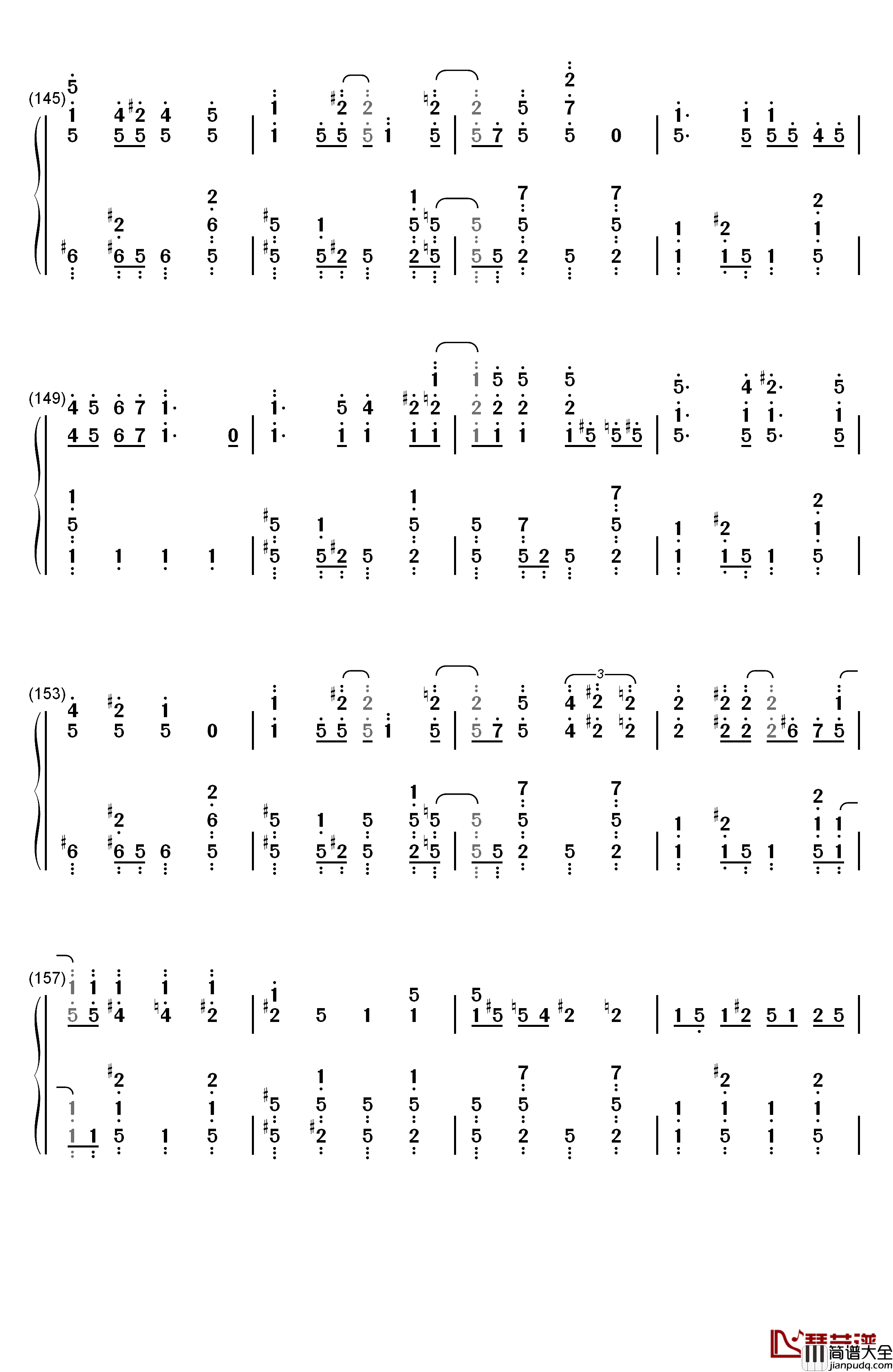 マトリョシカ钢琴简谱_数字双手_触手猴