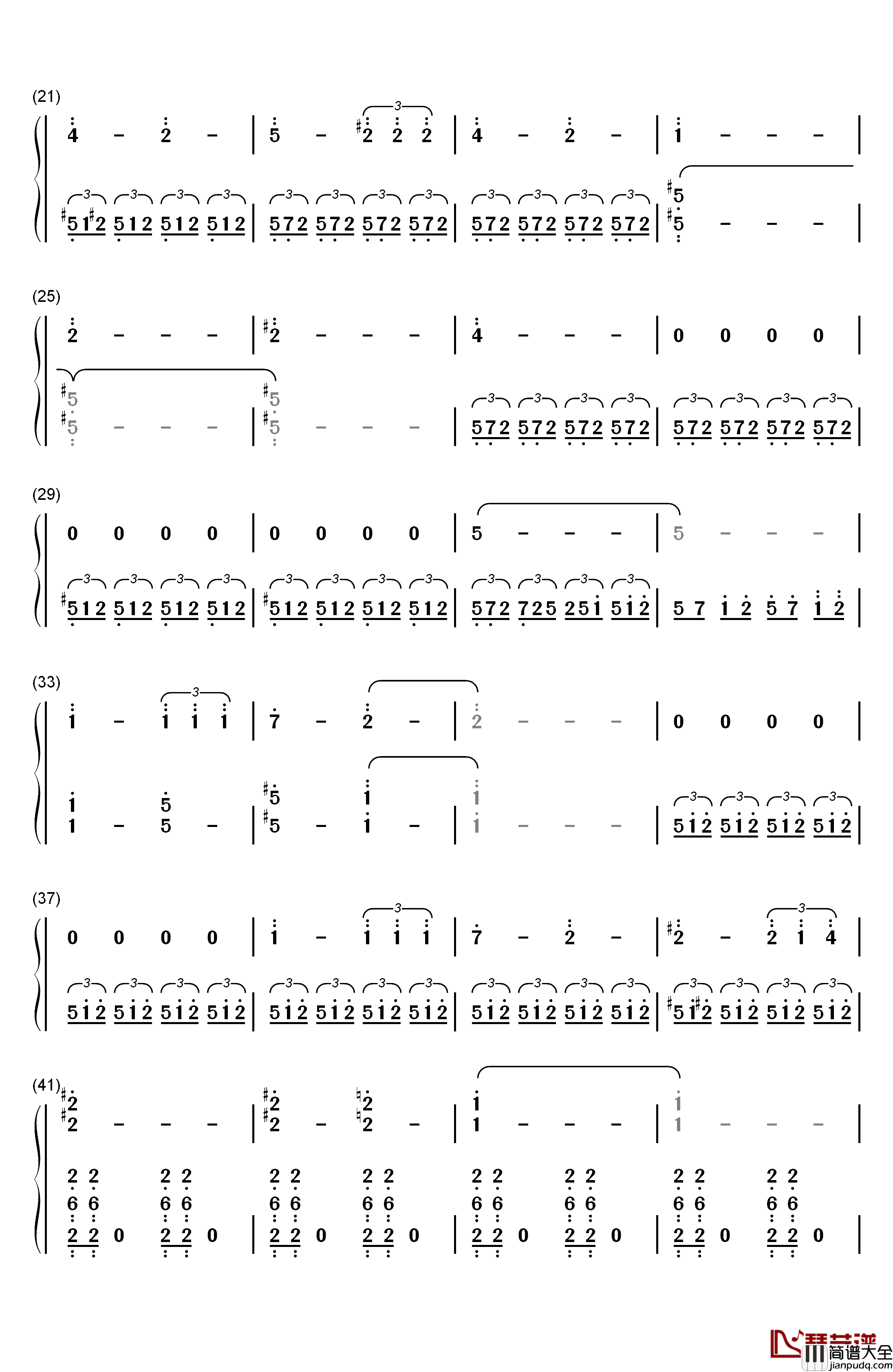 London_Falling钢琴简谱_数字双手_Michael_Giacchino