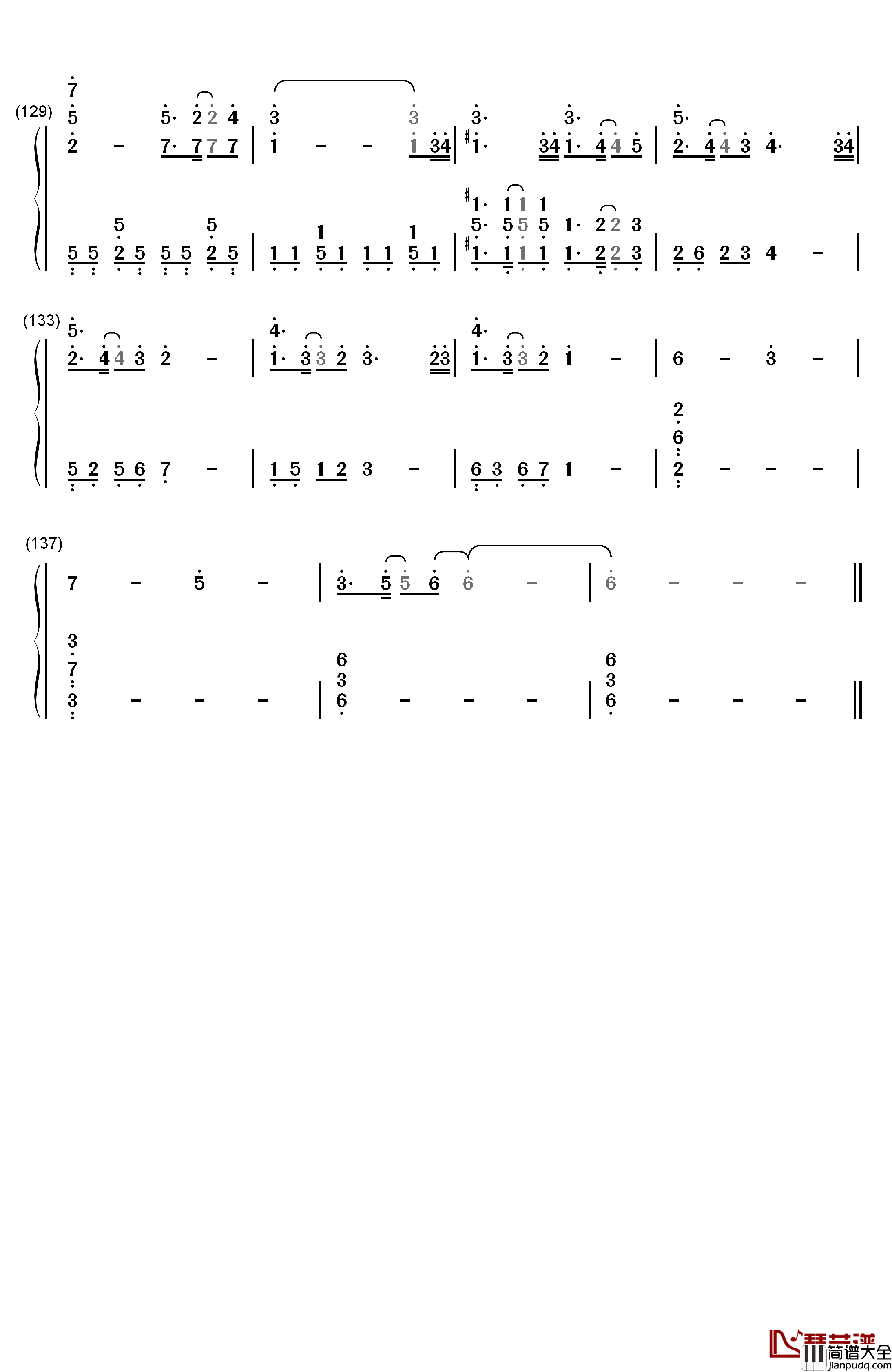 Late_in_Autumn钢琴简谱_数字双手_fripSide