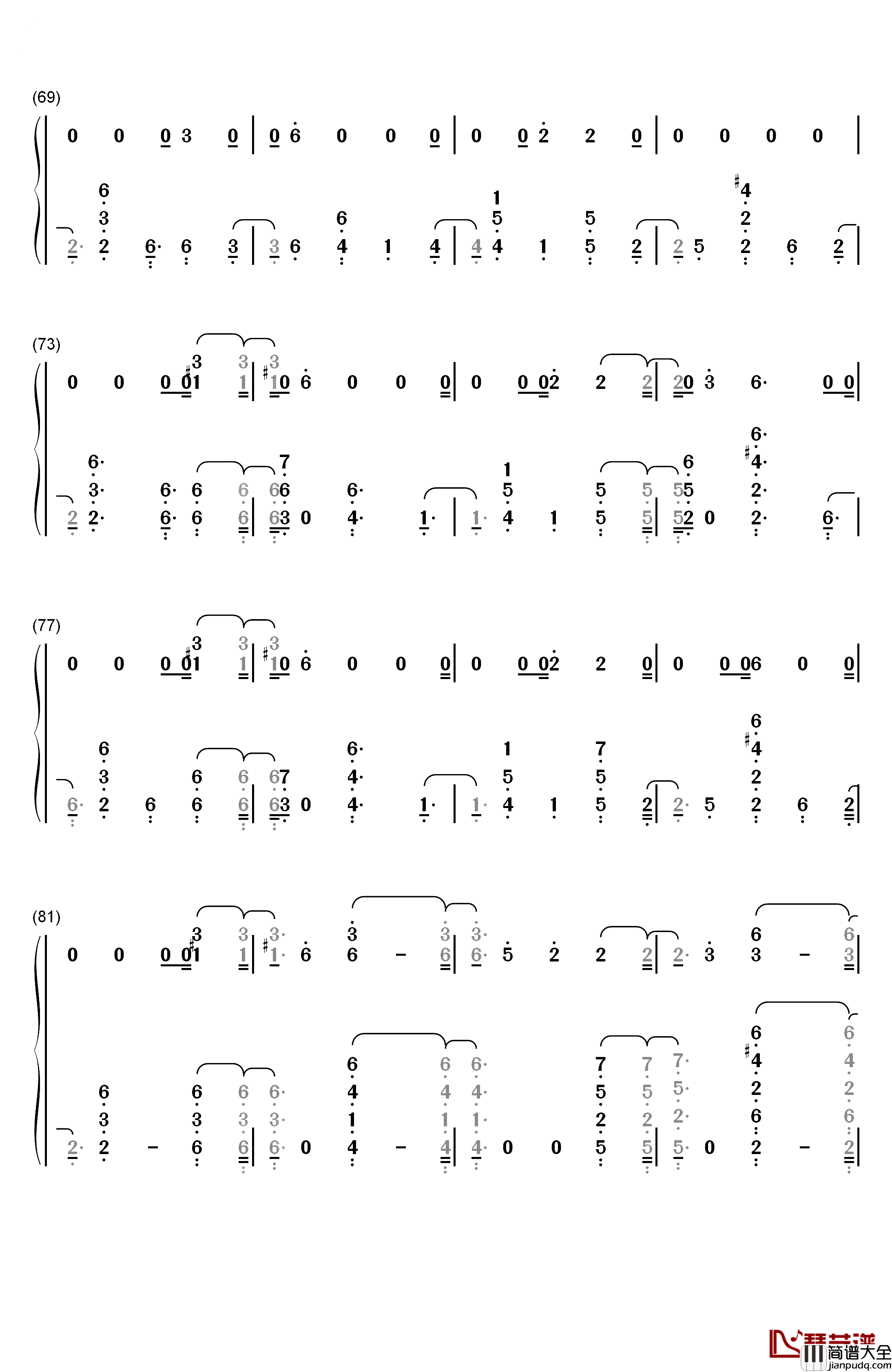 Bitches钢琴简谱_数字双手_Tove_Lo