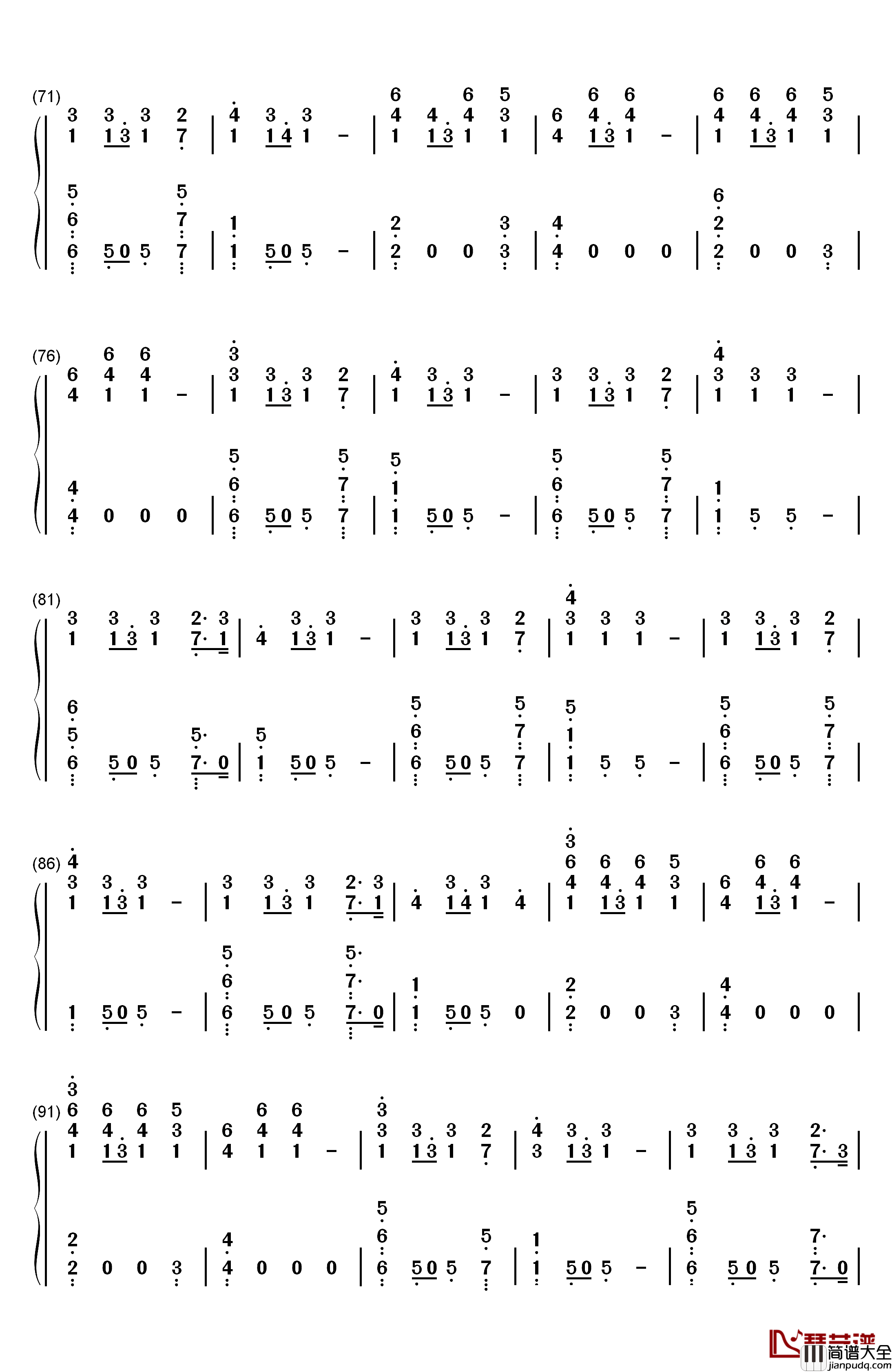 Lemon钢琴简谱_数字双手_N.E.R.D_Rihanna