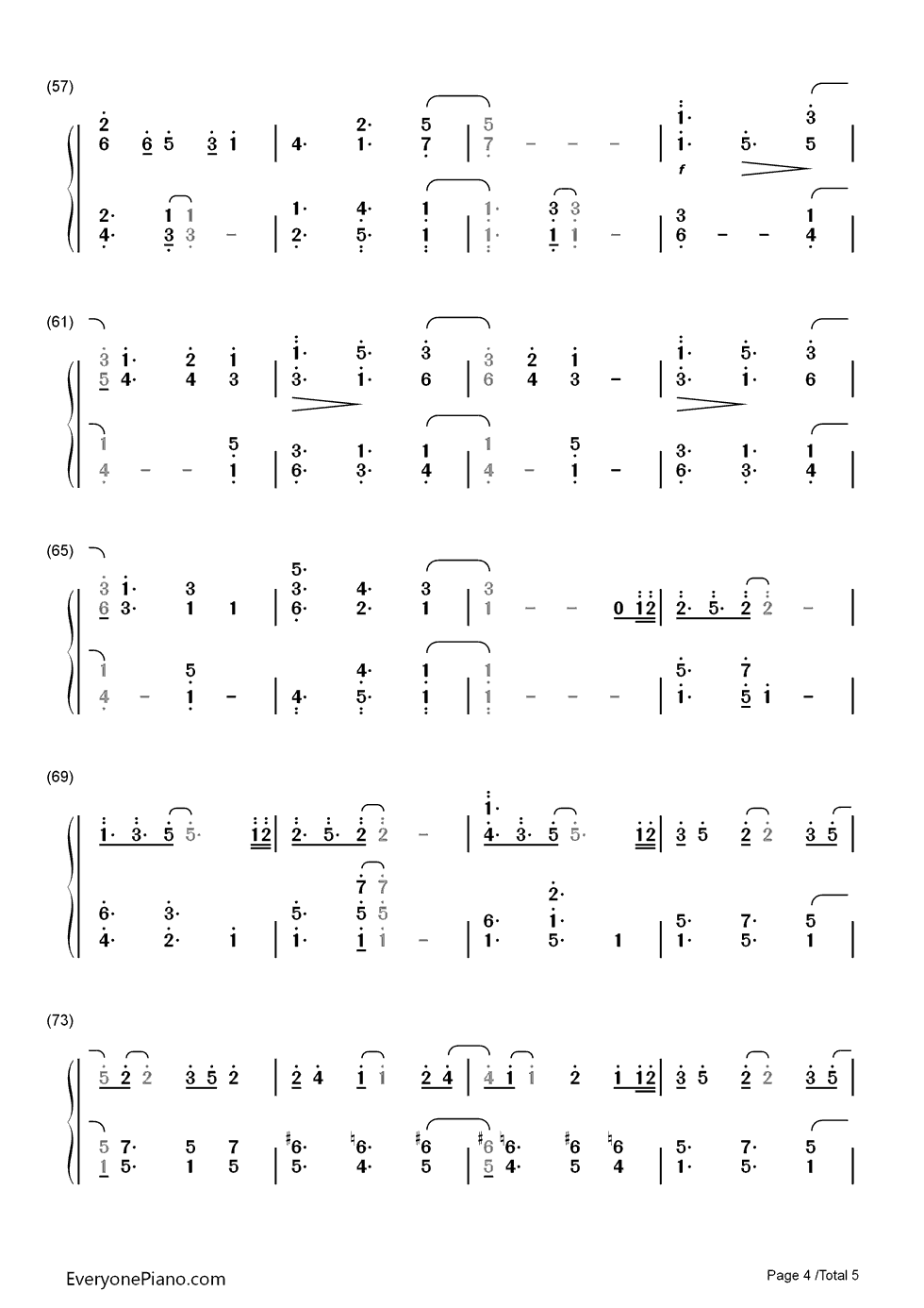 水之锦钢琴简谱_数字双手_Kevin_Kern