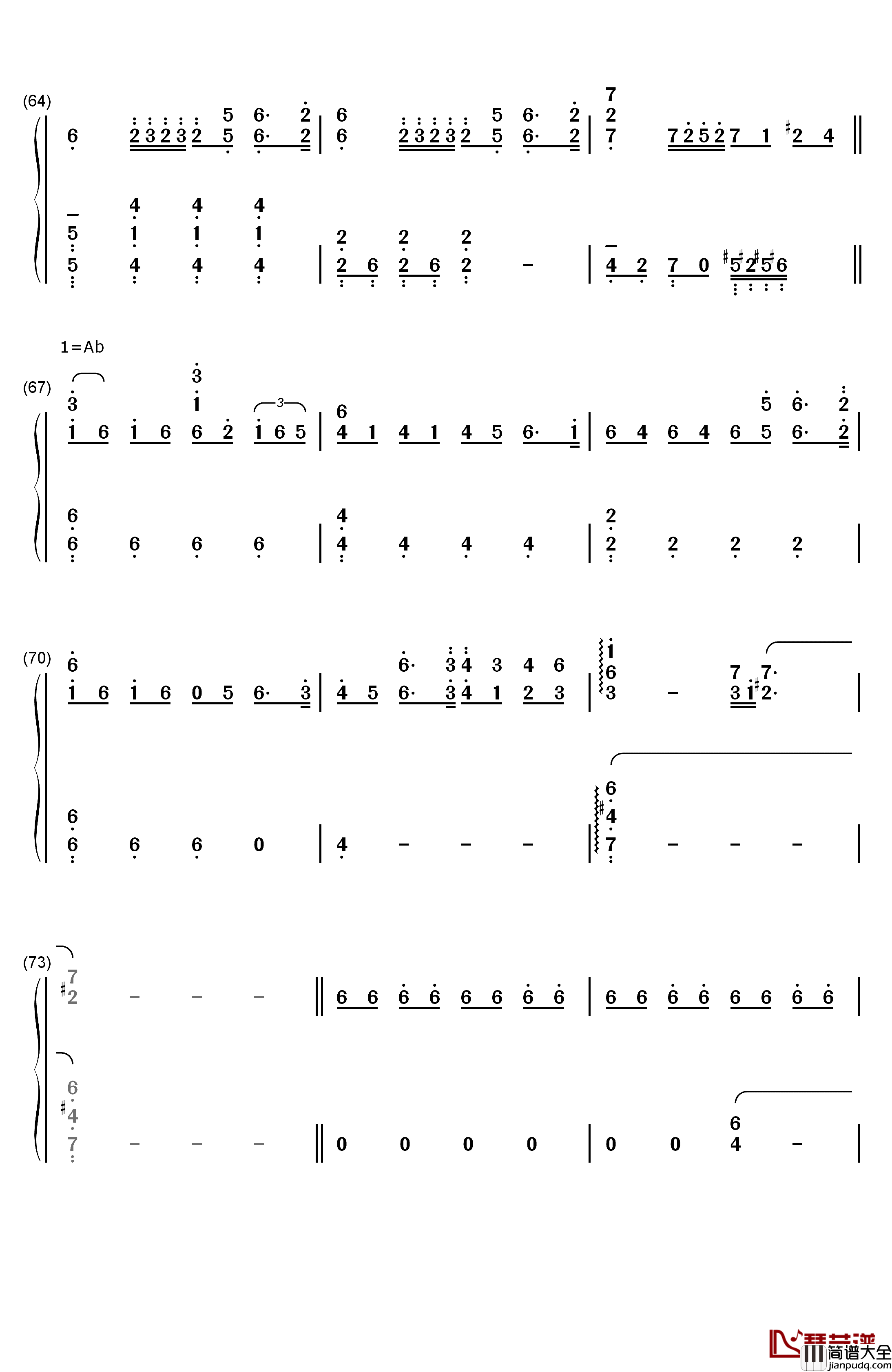 See_You_Tomorrow钢琴简谱_数字双手_John_Powell