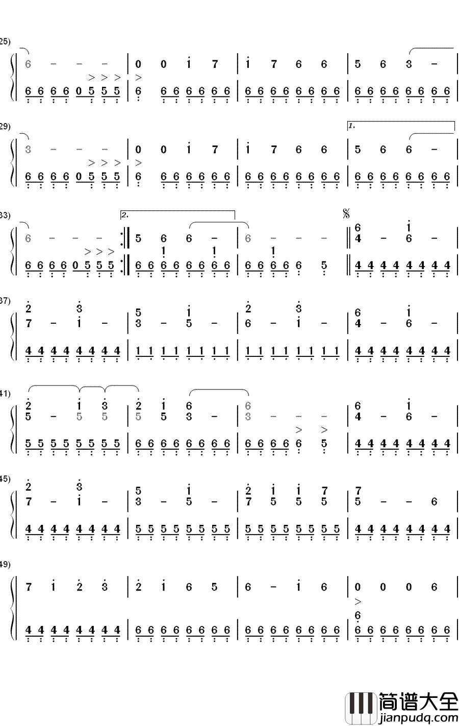 修罗钢琴简谱_数字双手_DOES