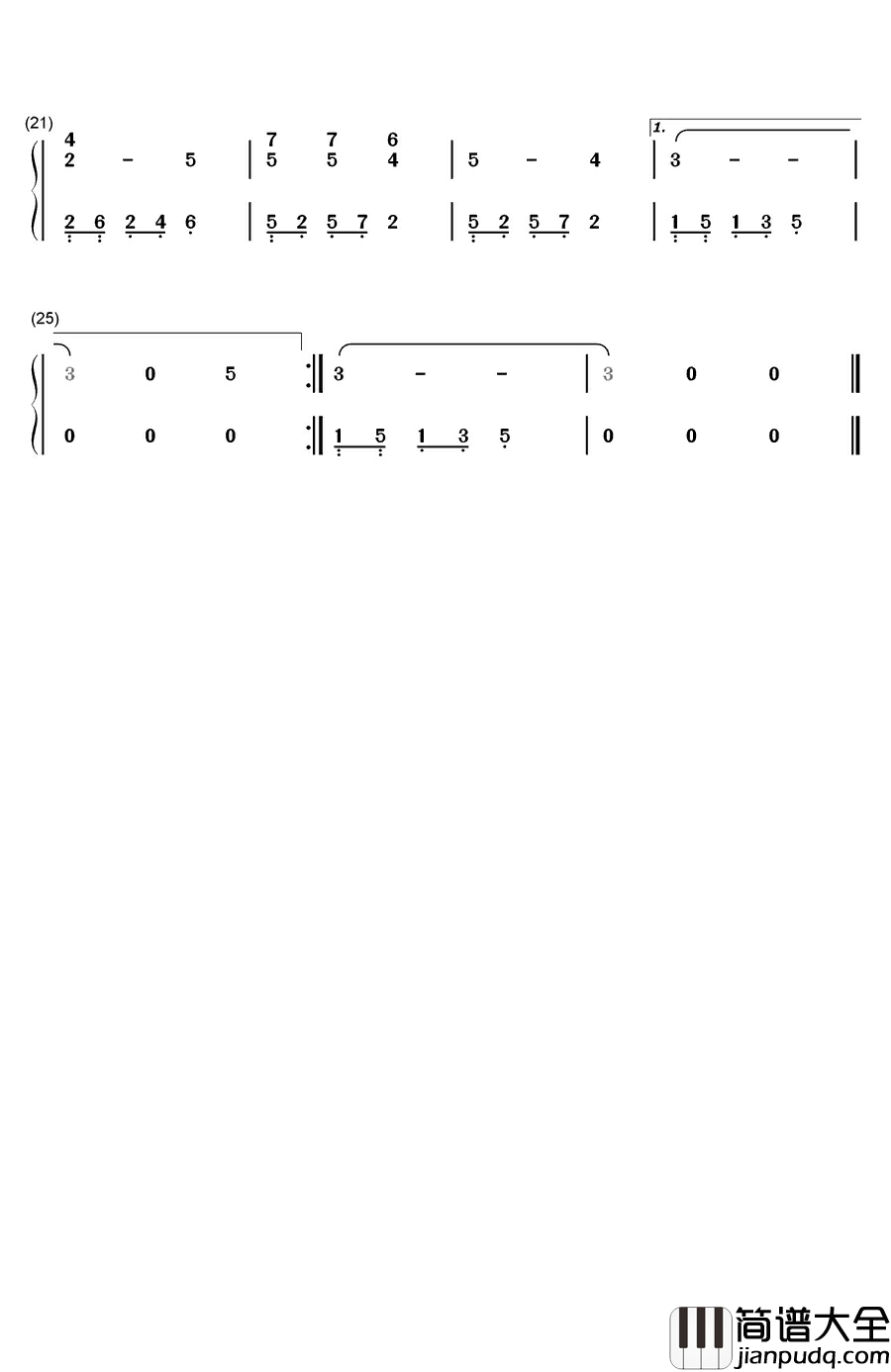 深深的海洋钢琴简谱_数字双手_李宝树