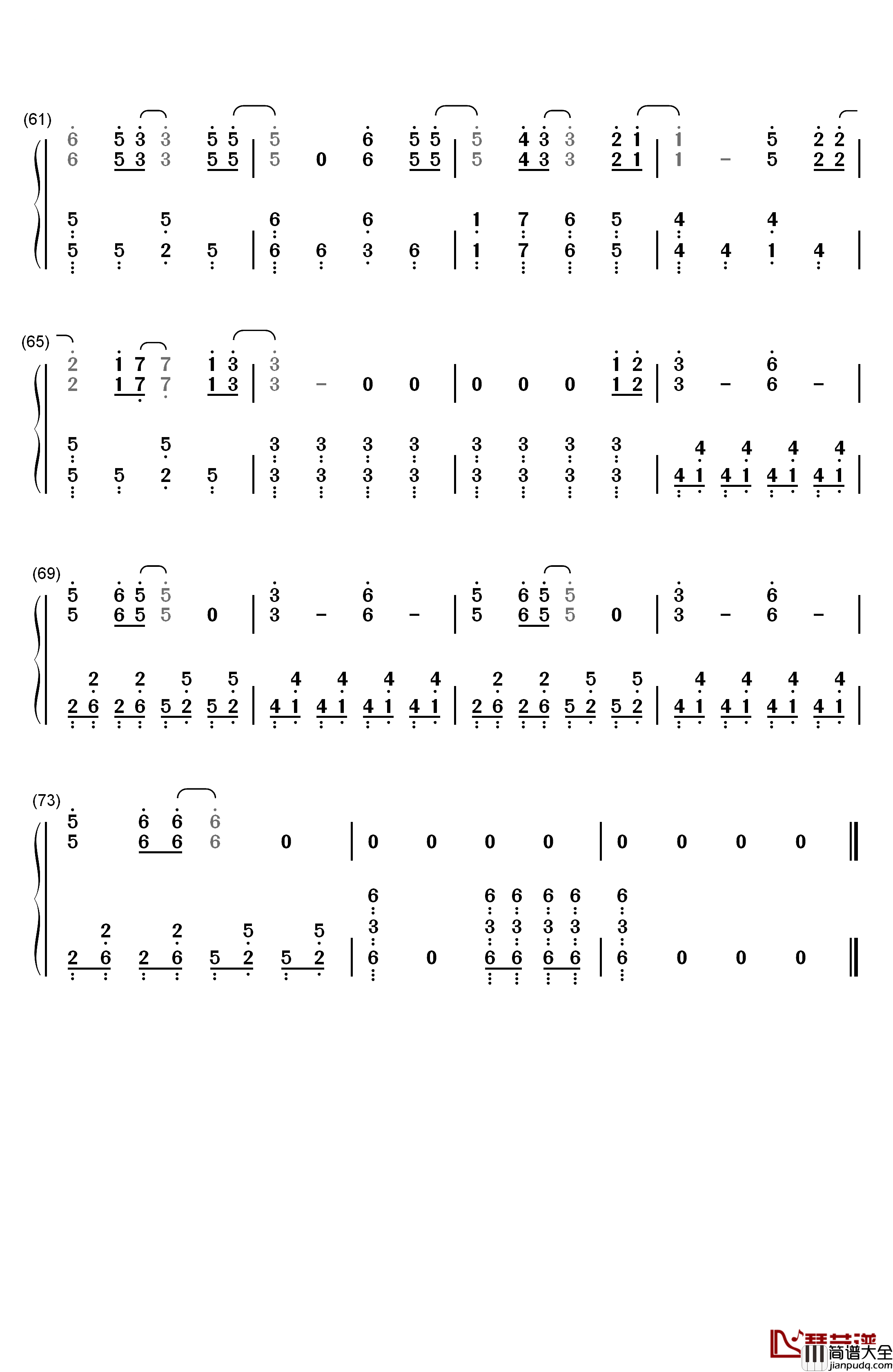 Sacrifice钢琴简谱_数字双手_鹭巣诗郎