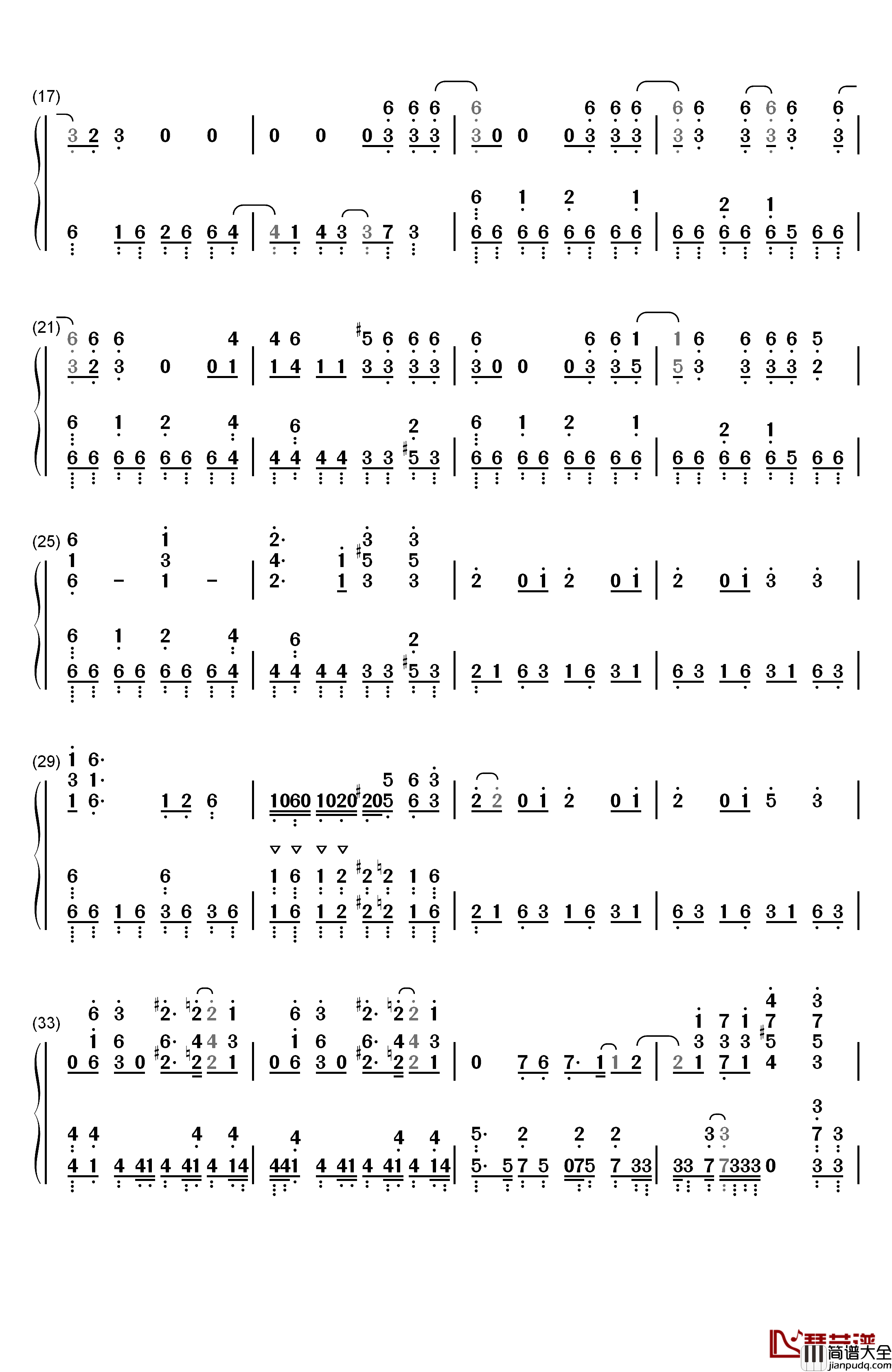 99.9钢琴简谱_数字双手_MOB_CHOIR_sajou_no_hana