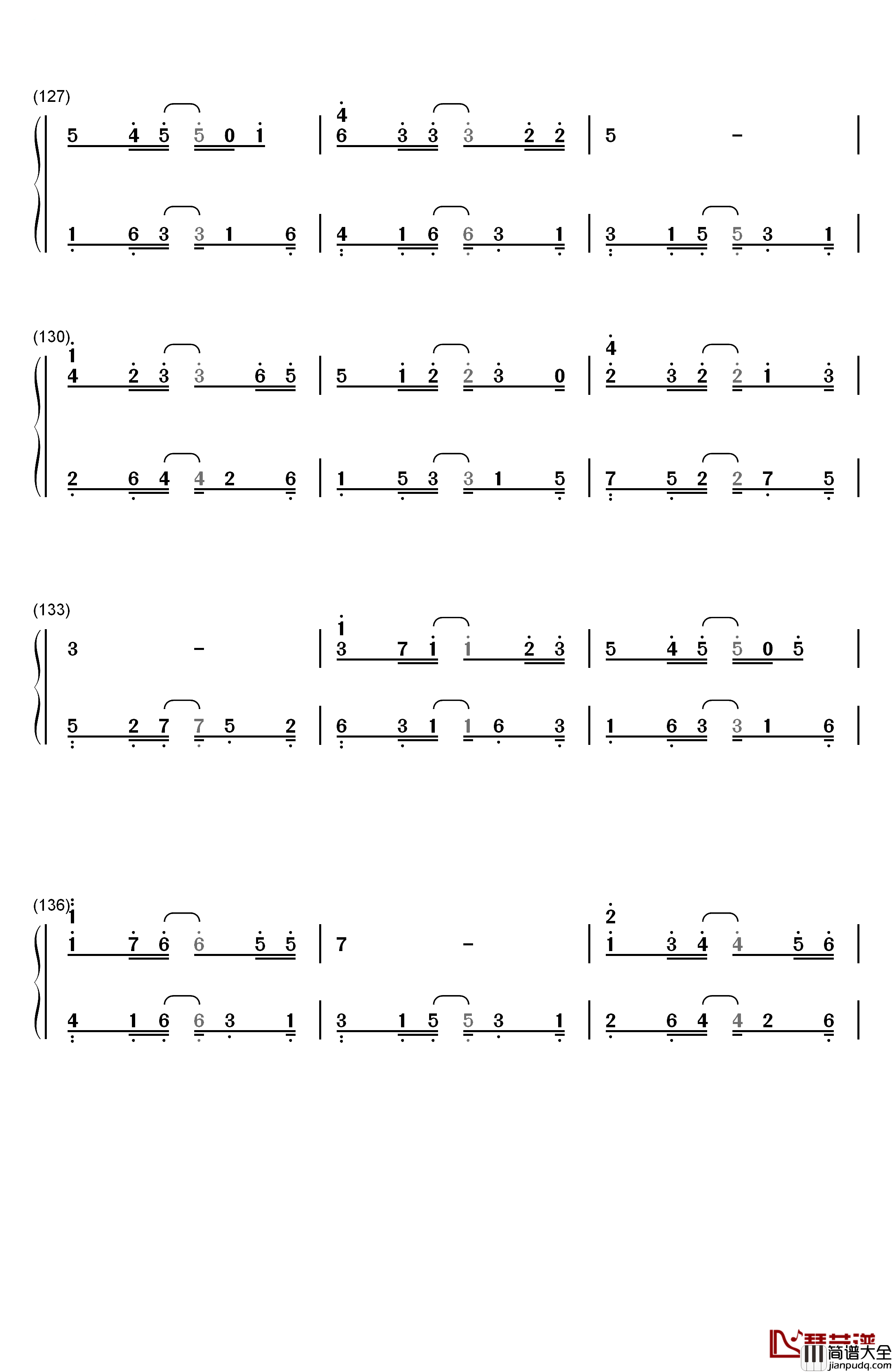 セツナドライブ钢琴简谱_数字双手_IA