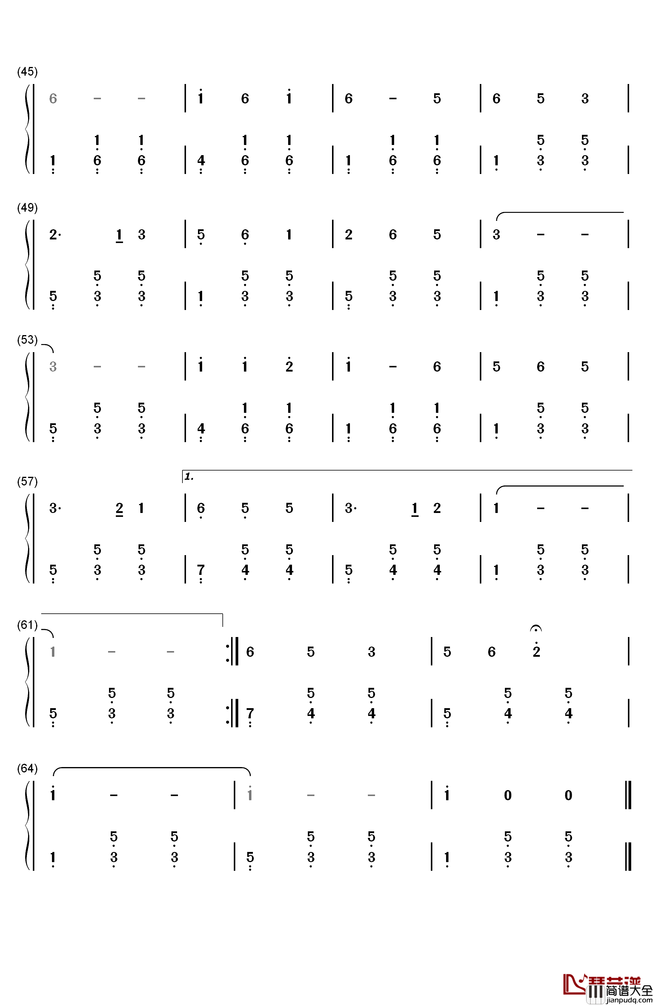 我们的生活充满阳光钢琴简谱_数字双手_于淑珍