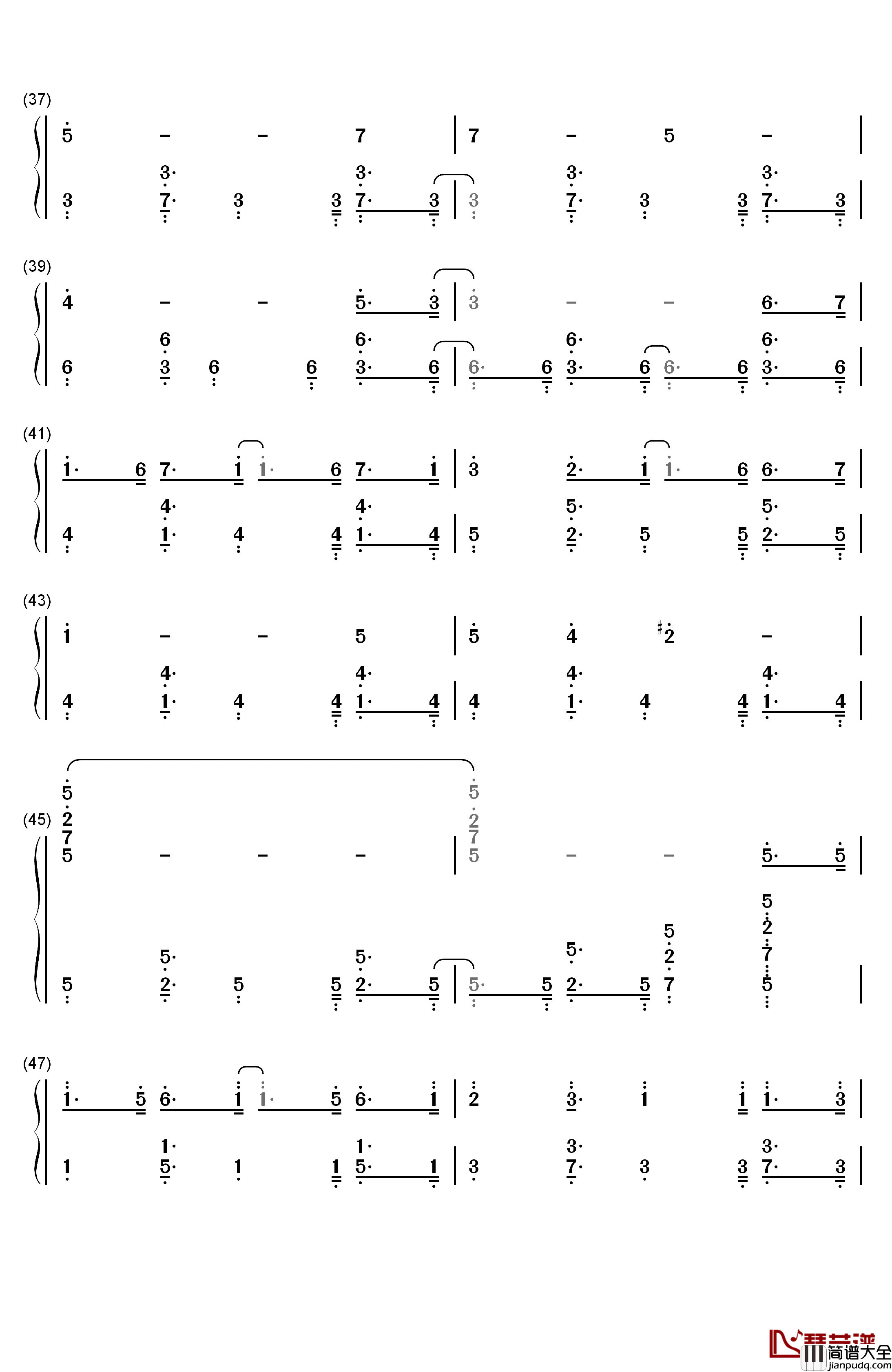 Moon_Night_Party钢琴简谱_数字双手_初音ミク