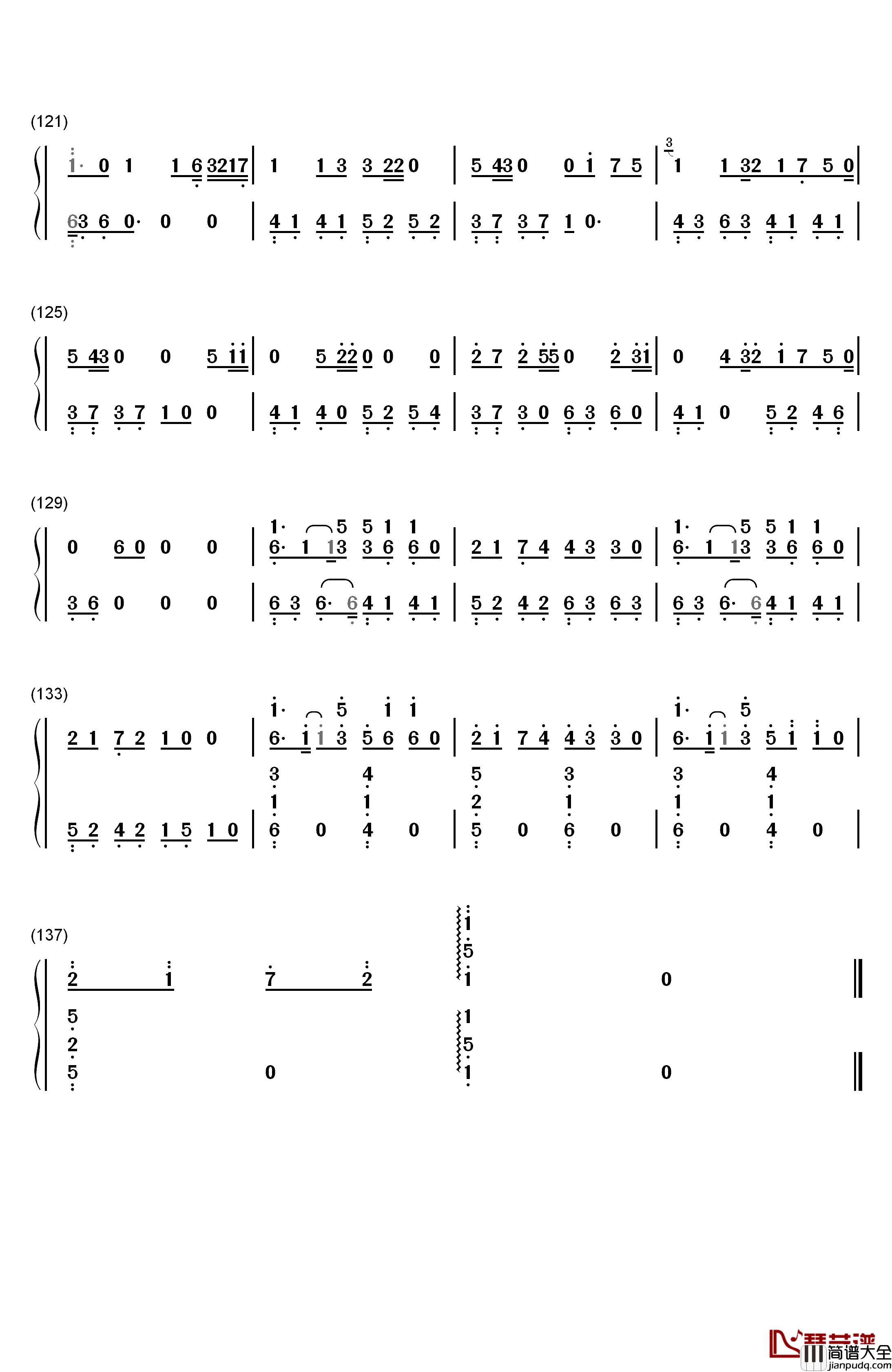 夕日坂钢琴简谱_数字双手_初音未来_初音ミク