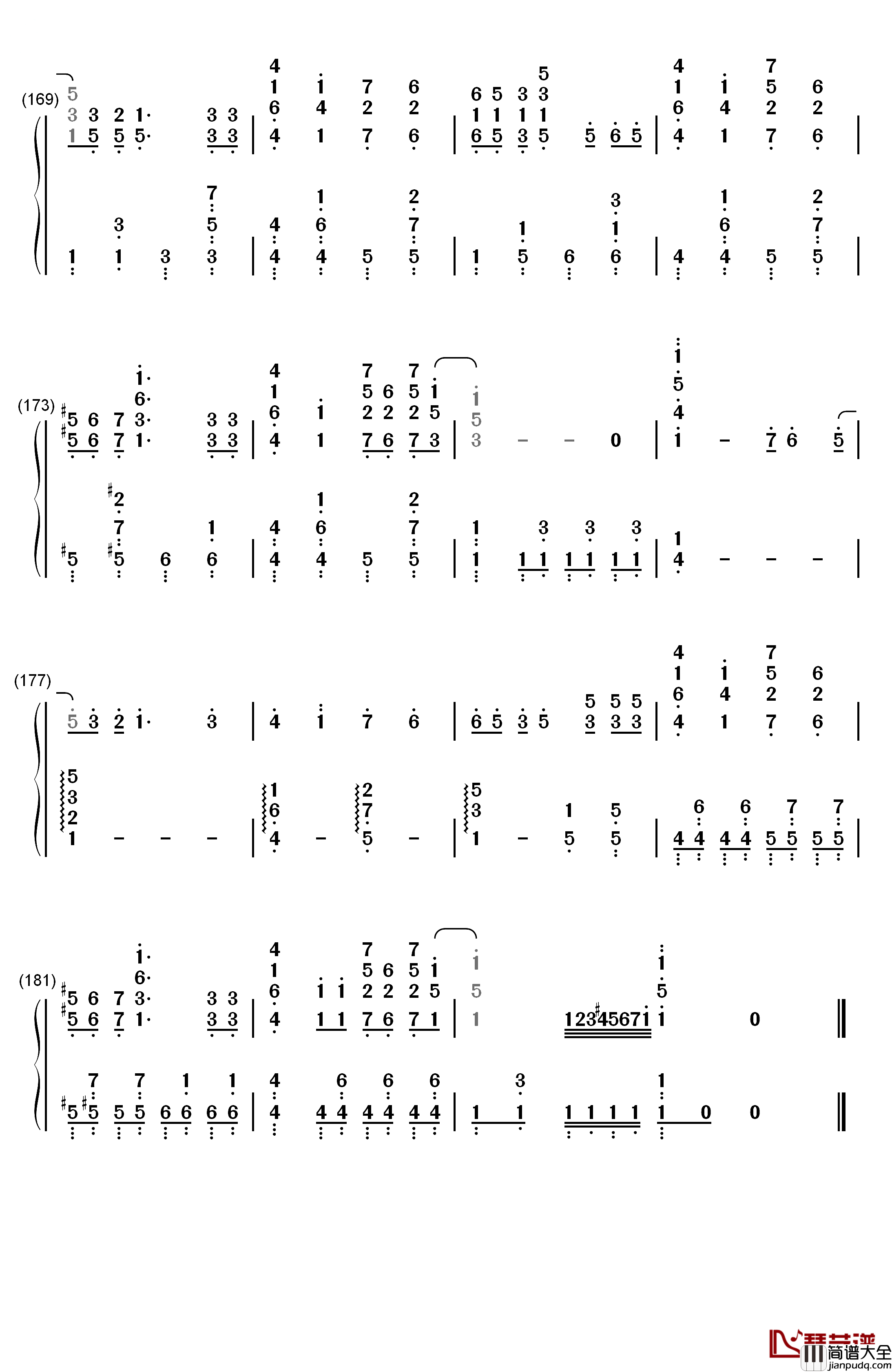 ノンファンタジー钢琴简谱_数字双手_LIP×LIP