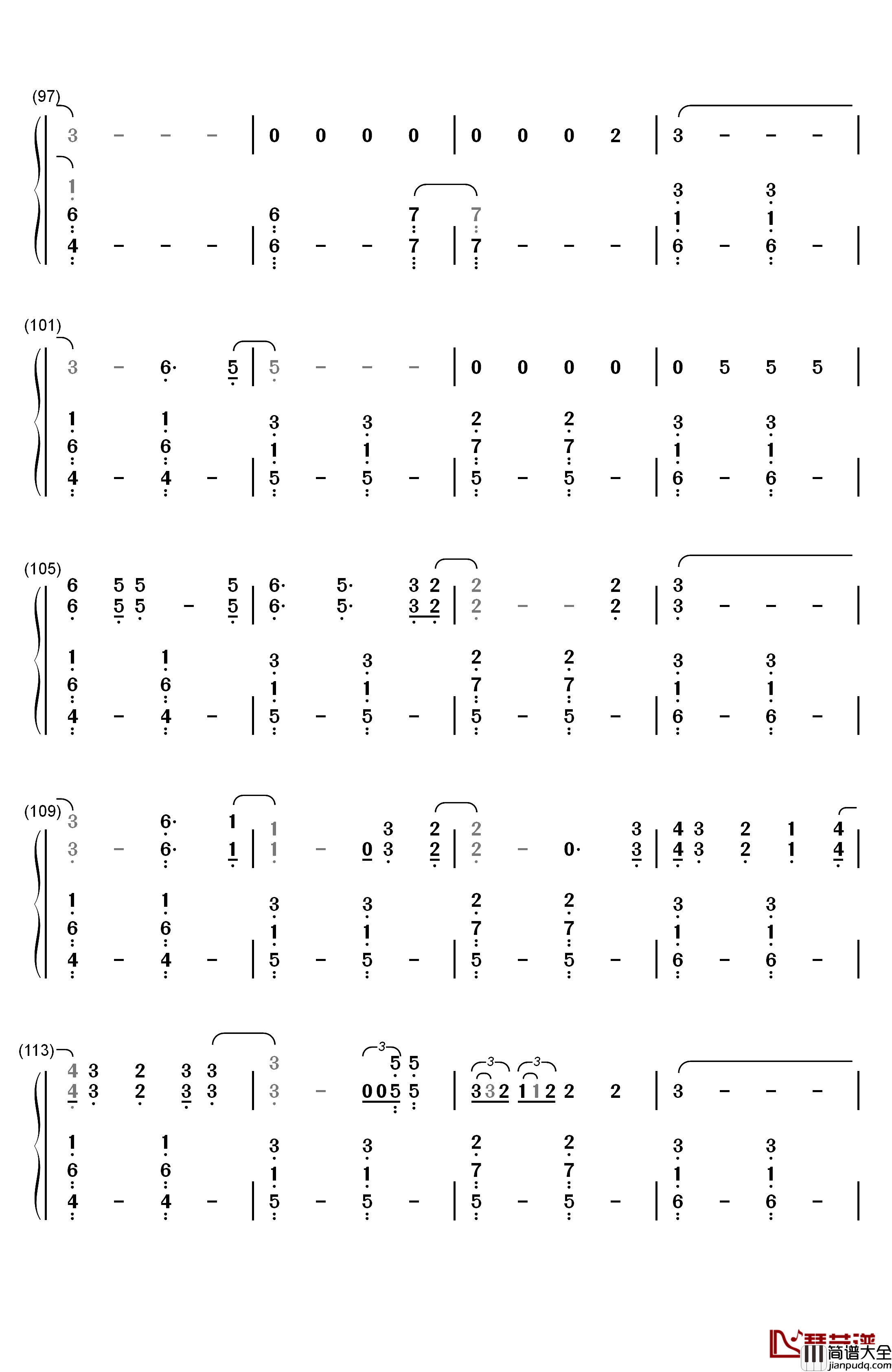 Please_Don't_Go钢琴简谱_数字双手_Joel_Adams